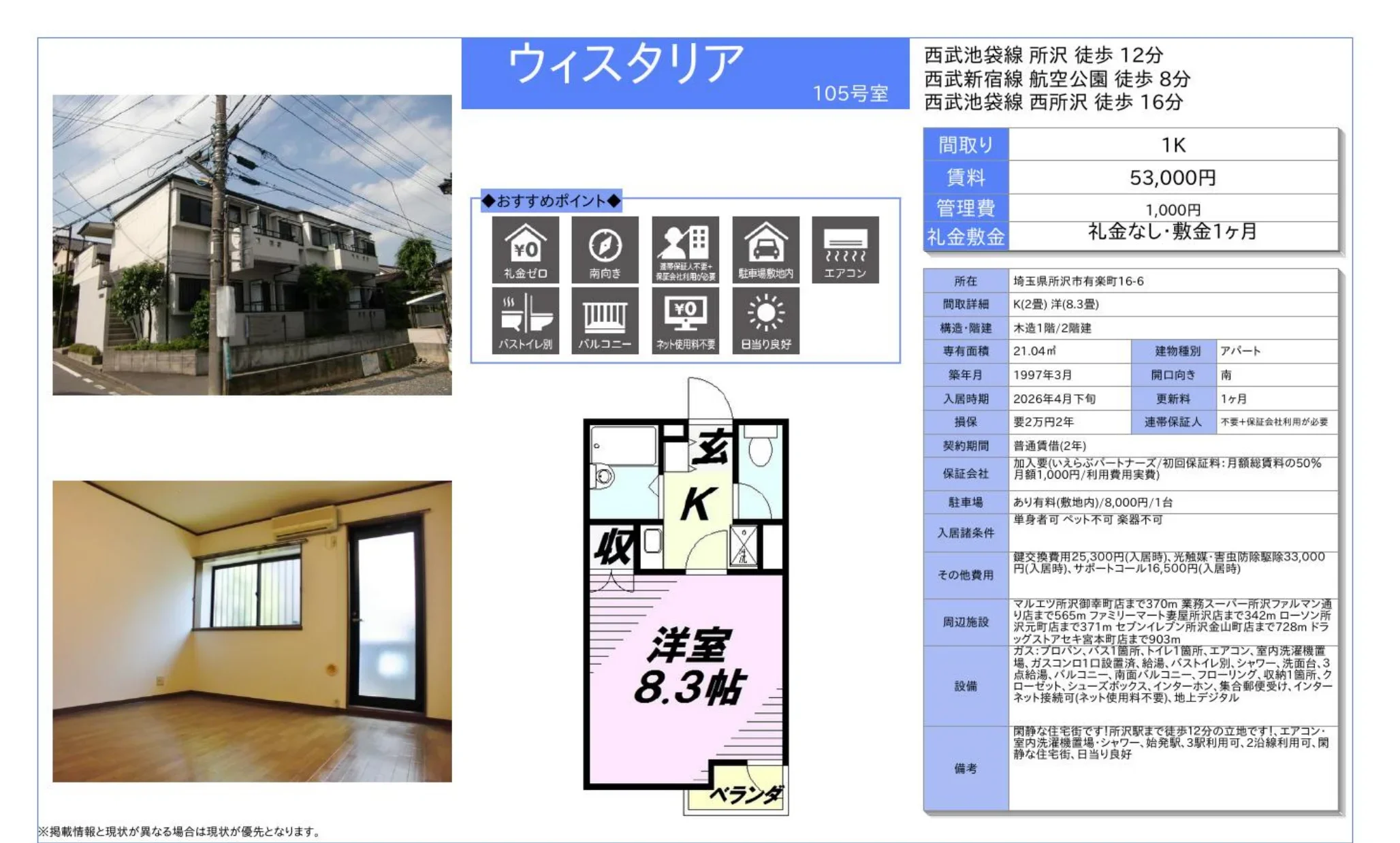 ウィスタリア 105号 0