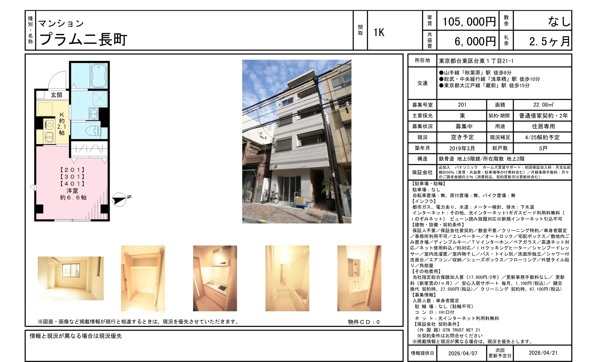 プラムニ長町 201号 0