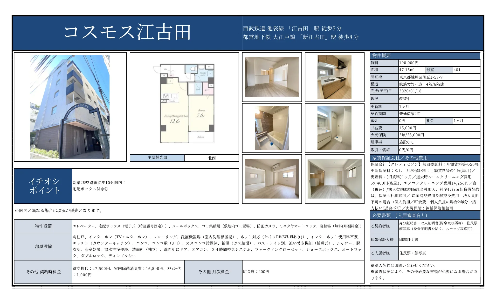 コスモス江古田 401号 0