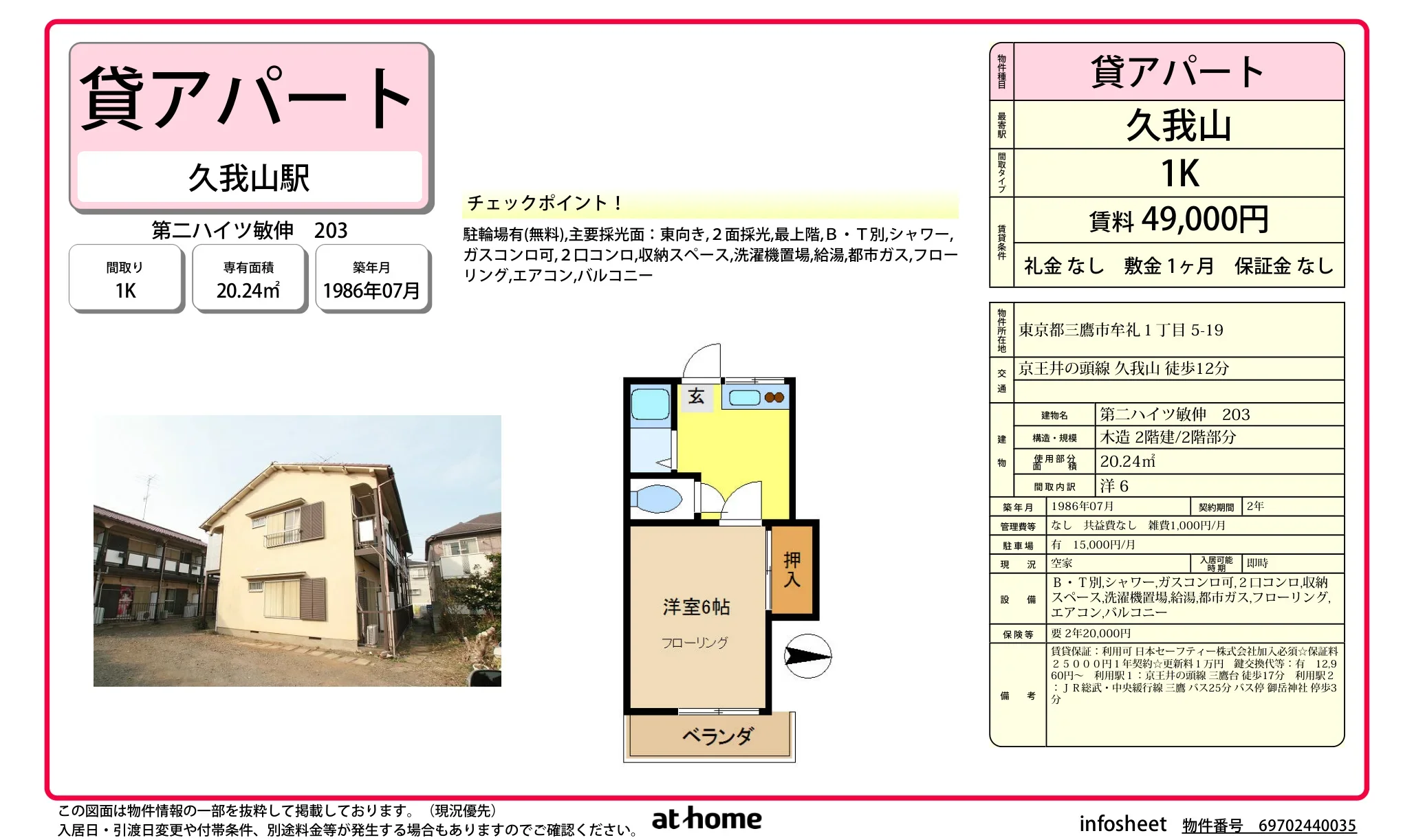 第二ハイツ敏伸 203号 0