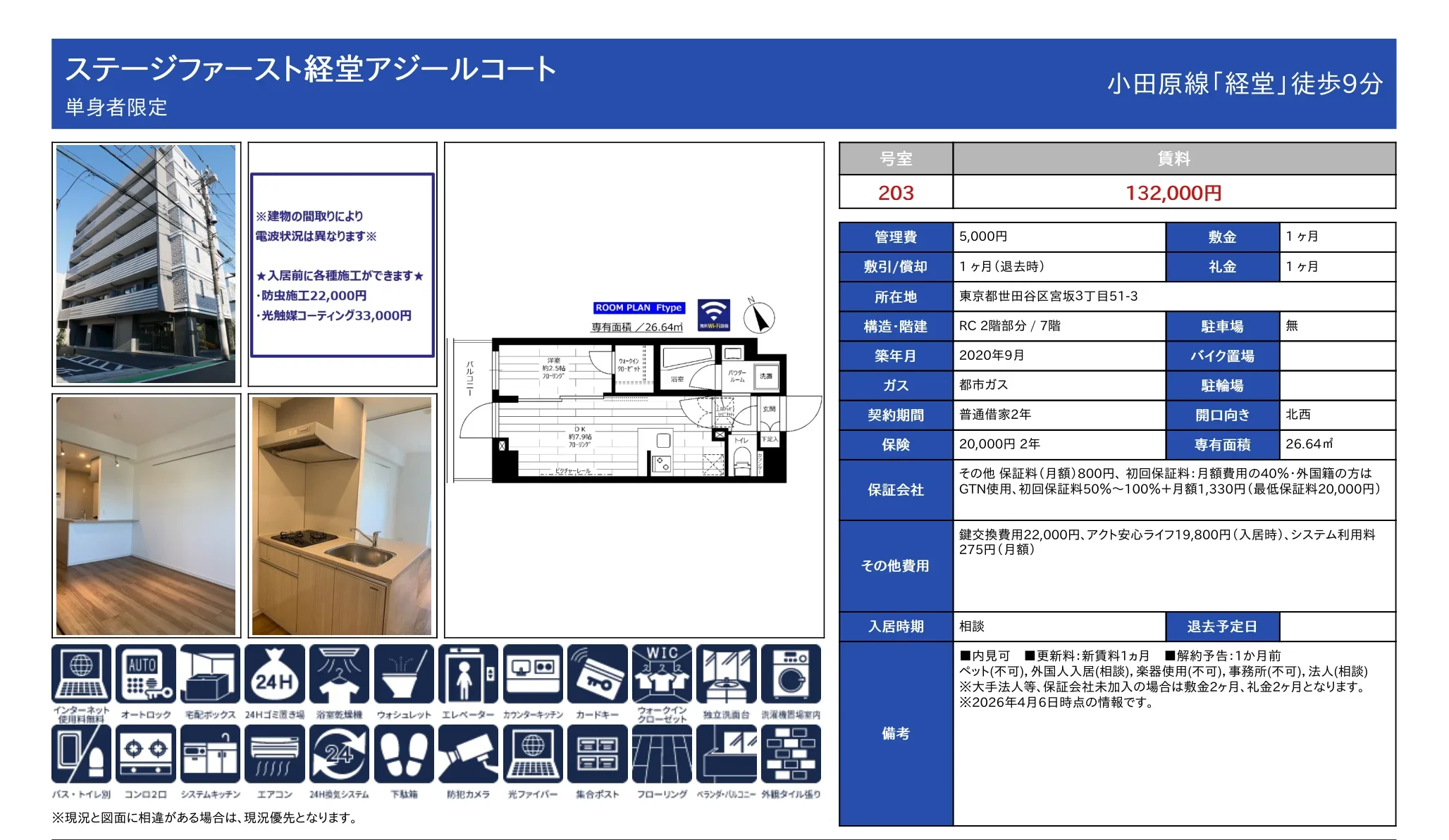 ステージファースト経堂アジールコート 203 0