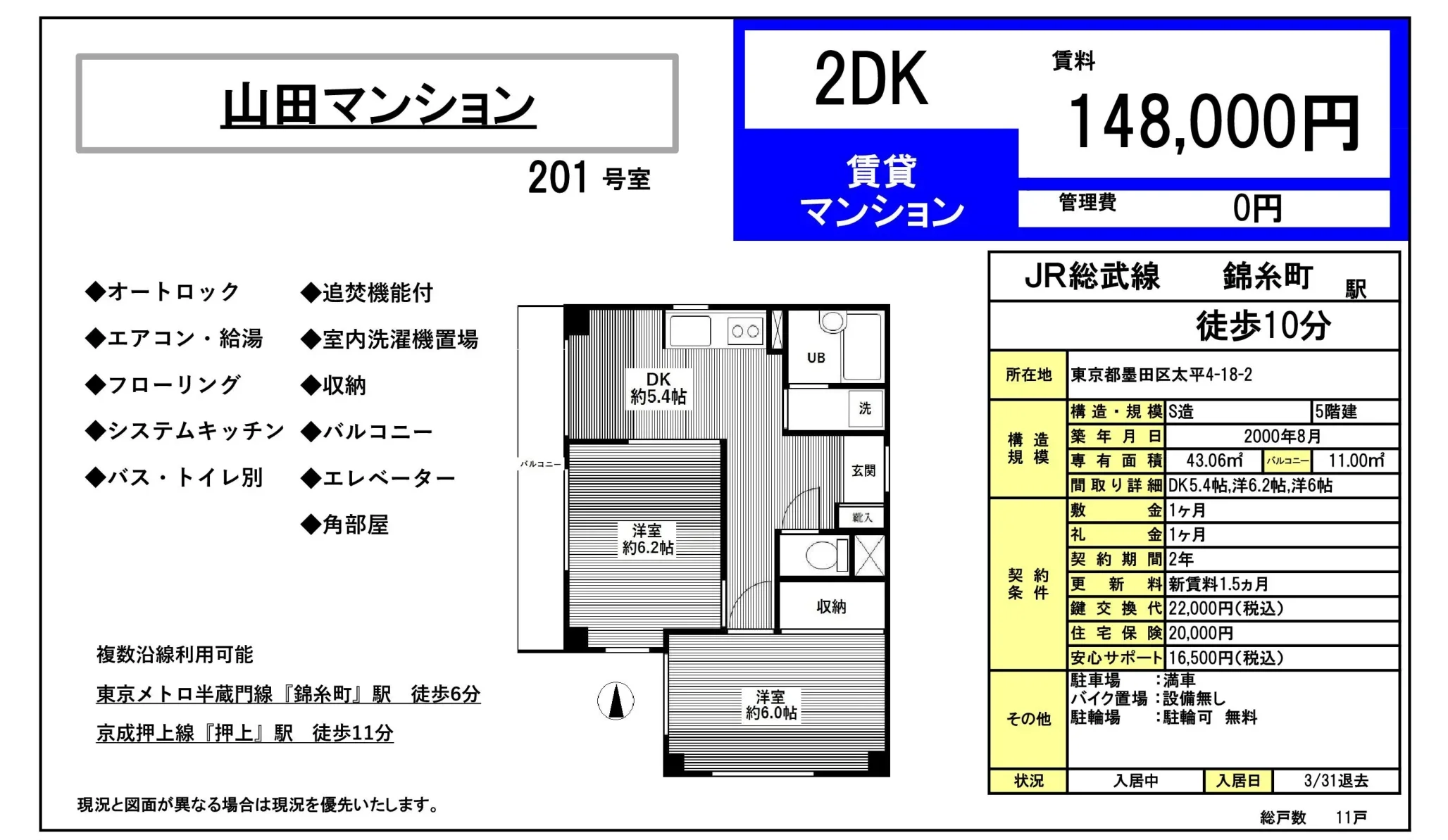 山田マンション 201号室 0