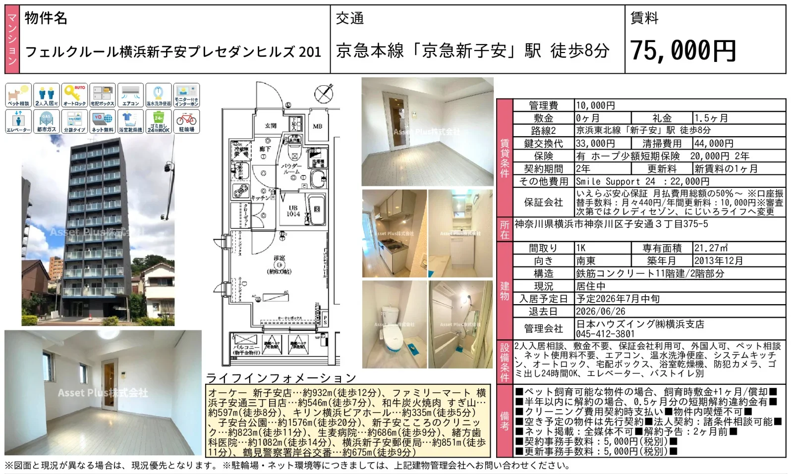 フェルクルール横浜新子安プレセダンヒルズ 201 201号 0