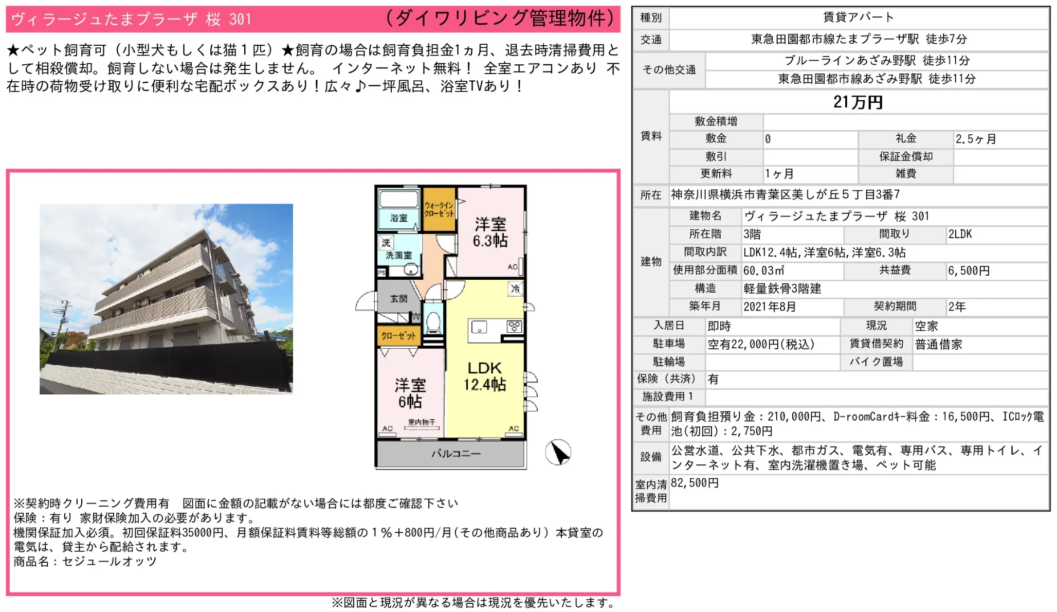 ヴィラージュたまプラーザ 桜 301 301号 0