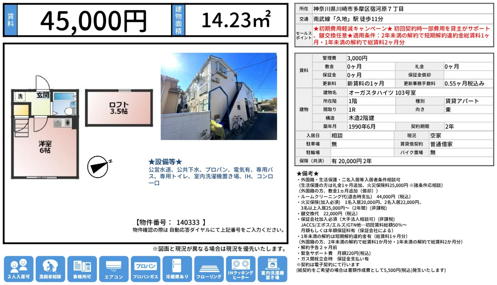 オーガスタハイツ 103号 0