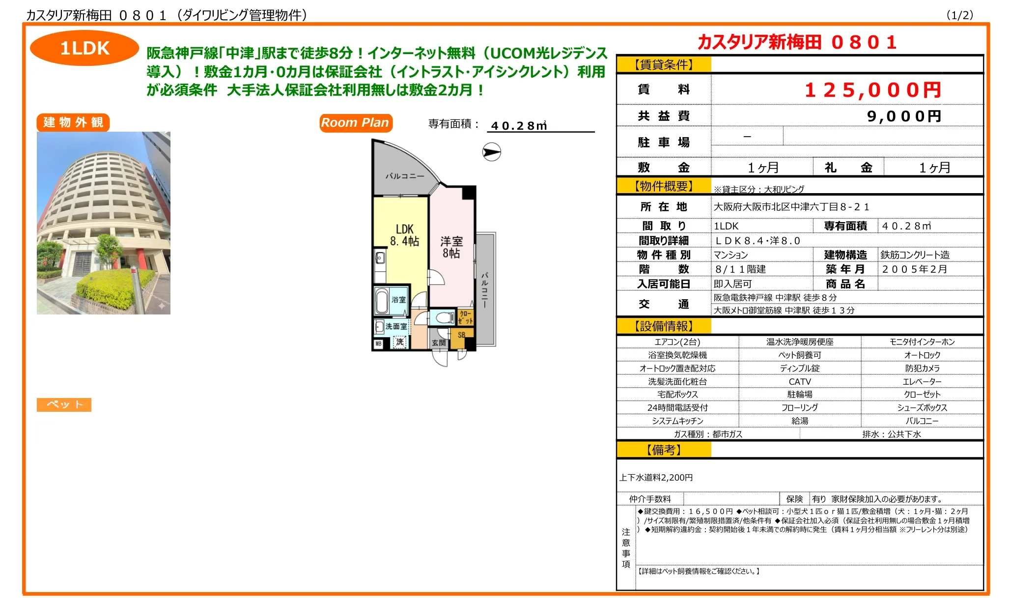 カスタリア新梅田 0801 0801 0