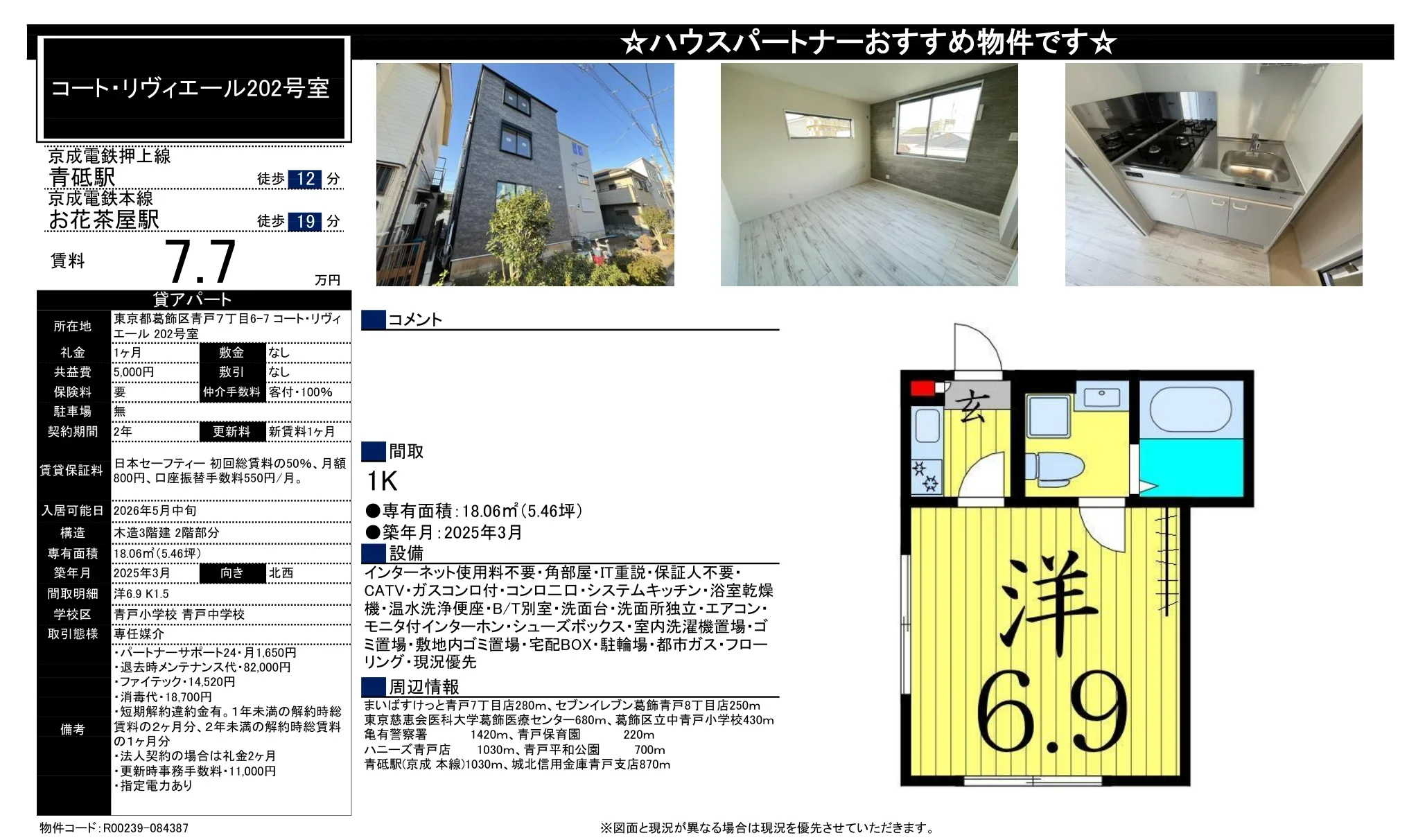 コート・リヴィエール202号室 202号 0