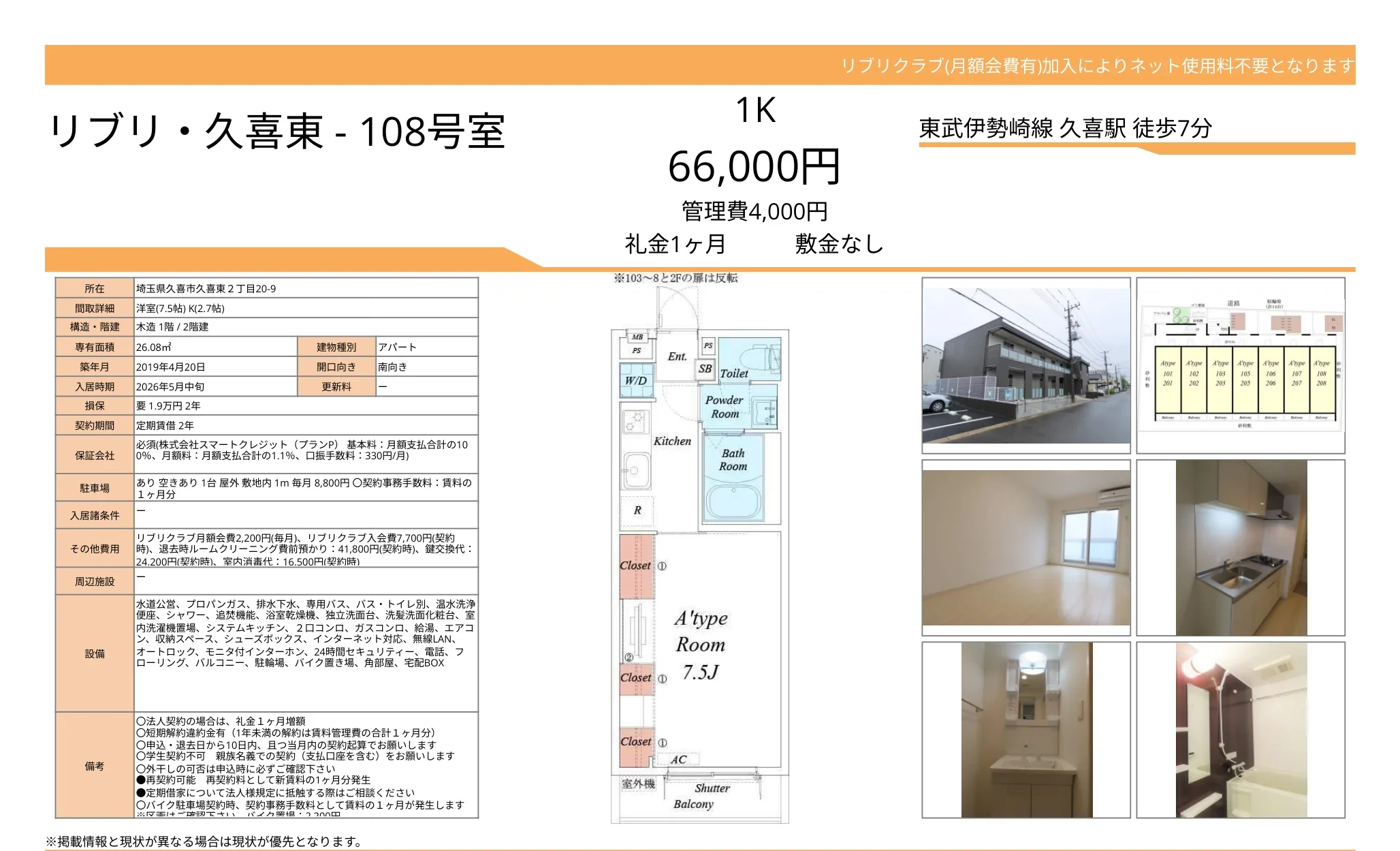 リブリ 久喜東 108号室 108号 0