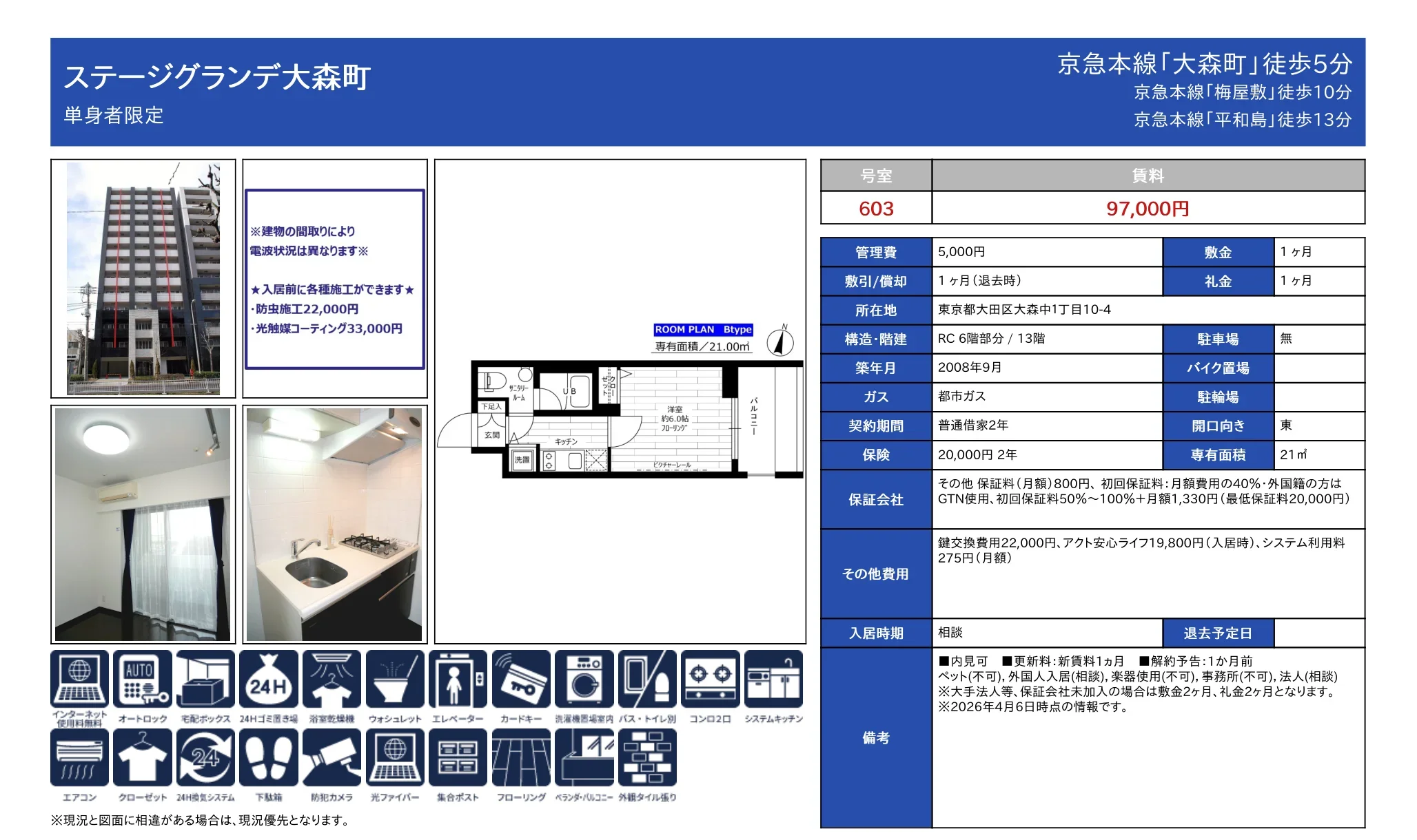 ステージグランデ大森町 603号 0