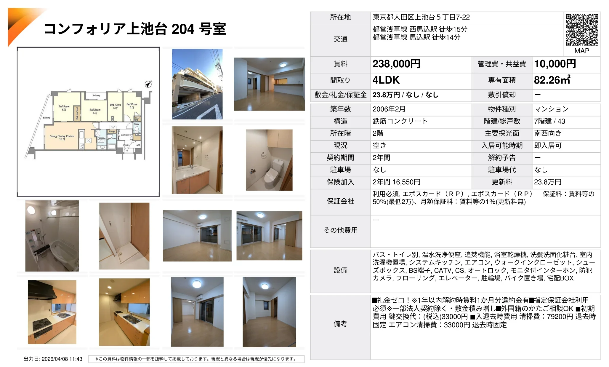コンフォリア上池台 204号 0