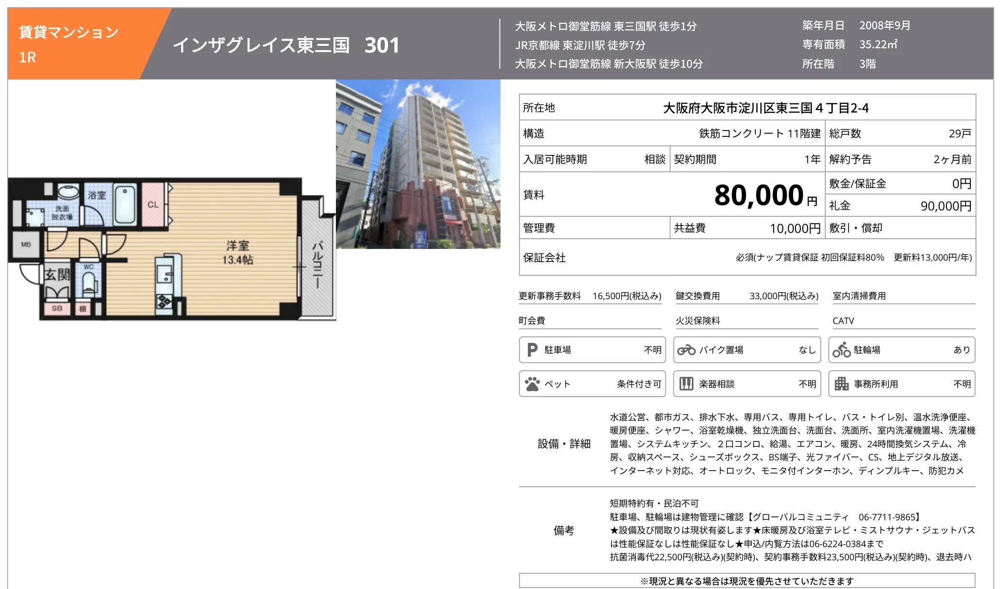 インザグレイス東三国 301 0