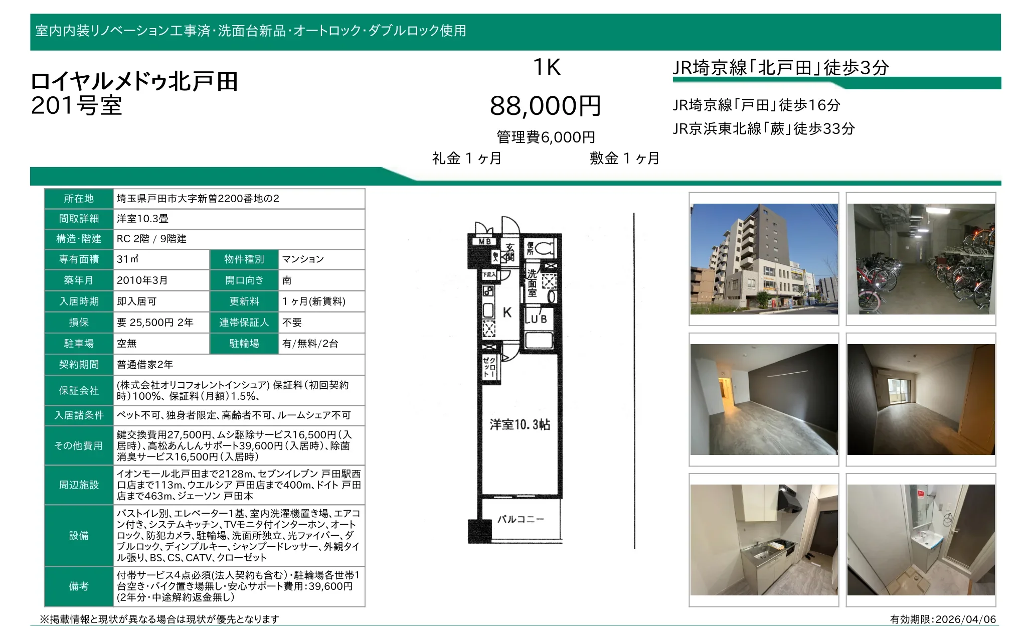 ロイヤルメドゥ北戸田 201号室 0