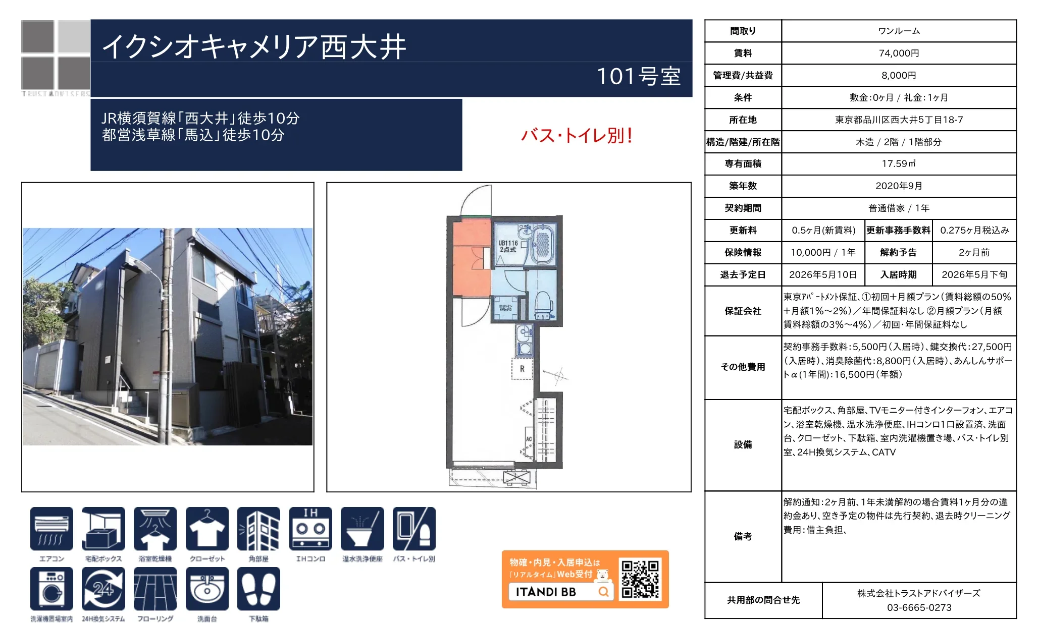 イクシオキャメリア西大井 101号 0