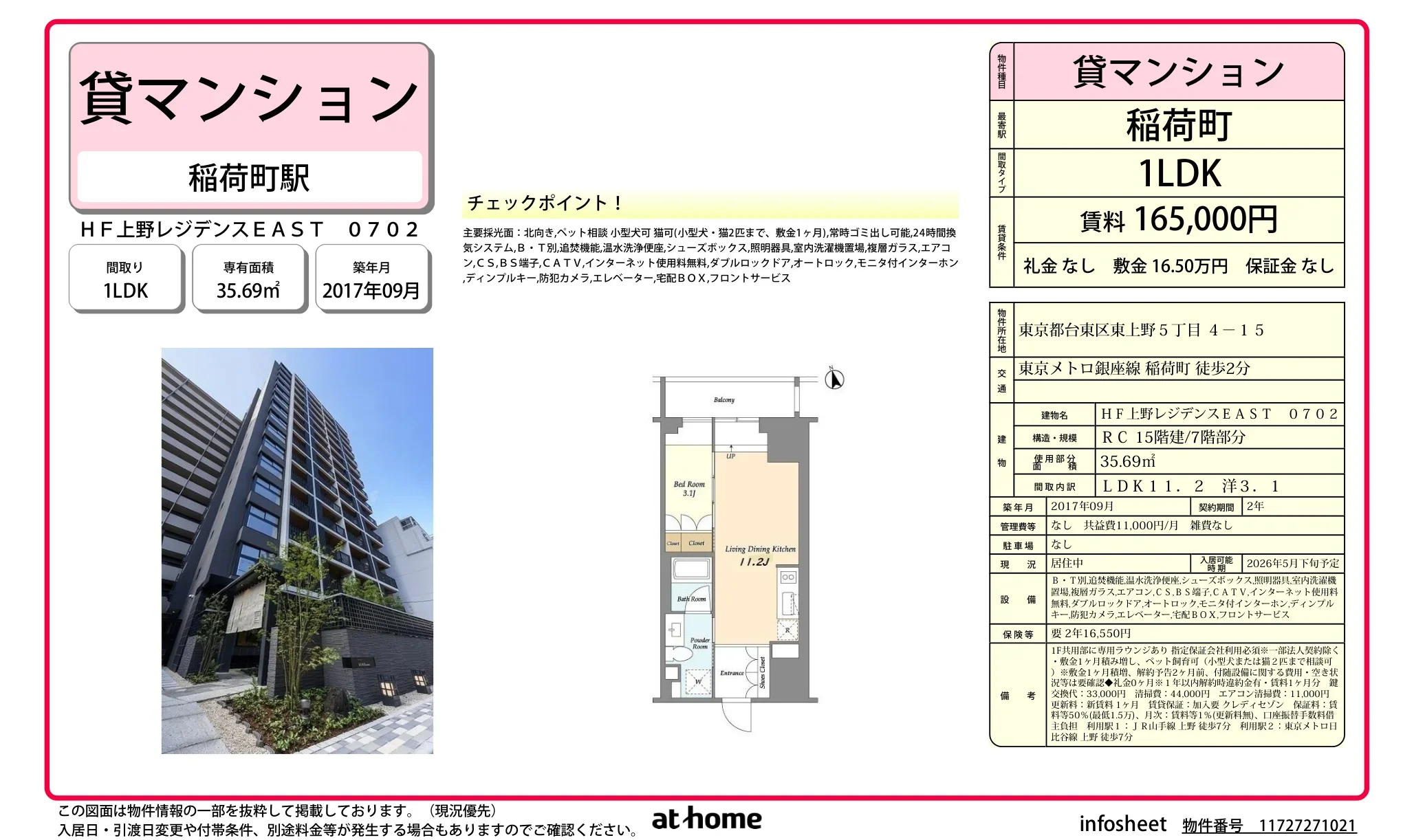 ＨＦ上野レジデンスＥＡＳＴ 0