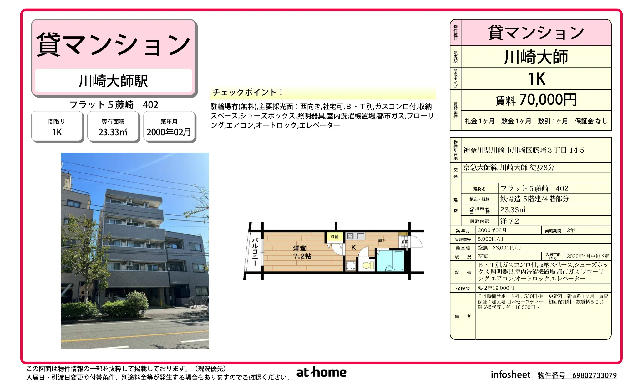 フラット5藤崎 402 0