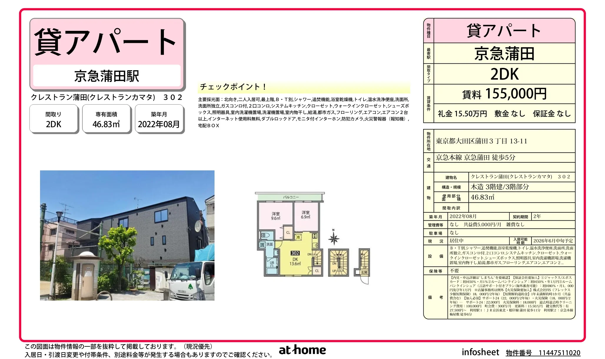 Modern 2DK Condo Near Station in Shinkamata 0