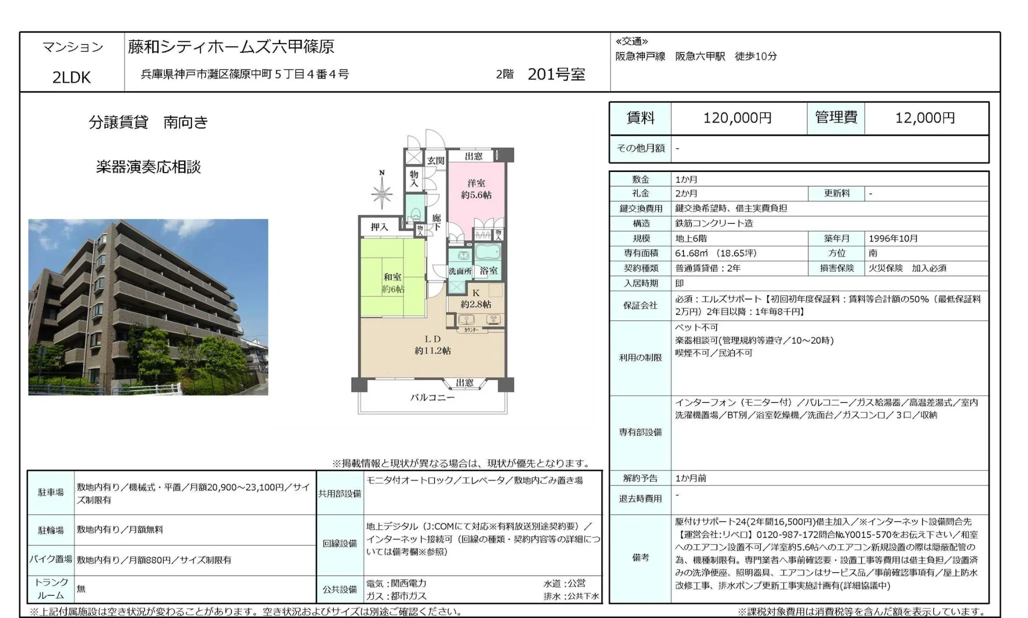 藤和シティホームズ六甲篠原 201号 0