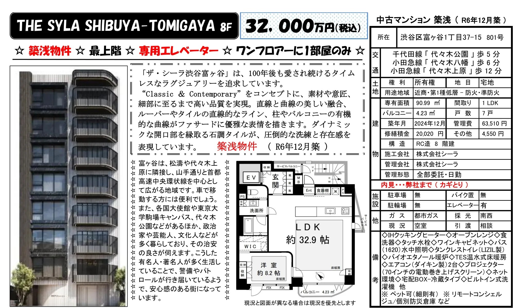 ザ・シーラ渋谷富ヶ谷 801号 0