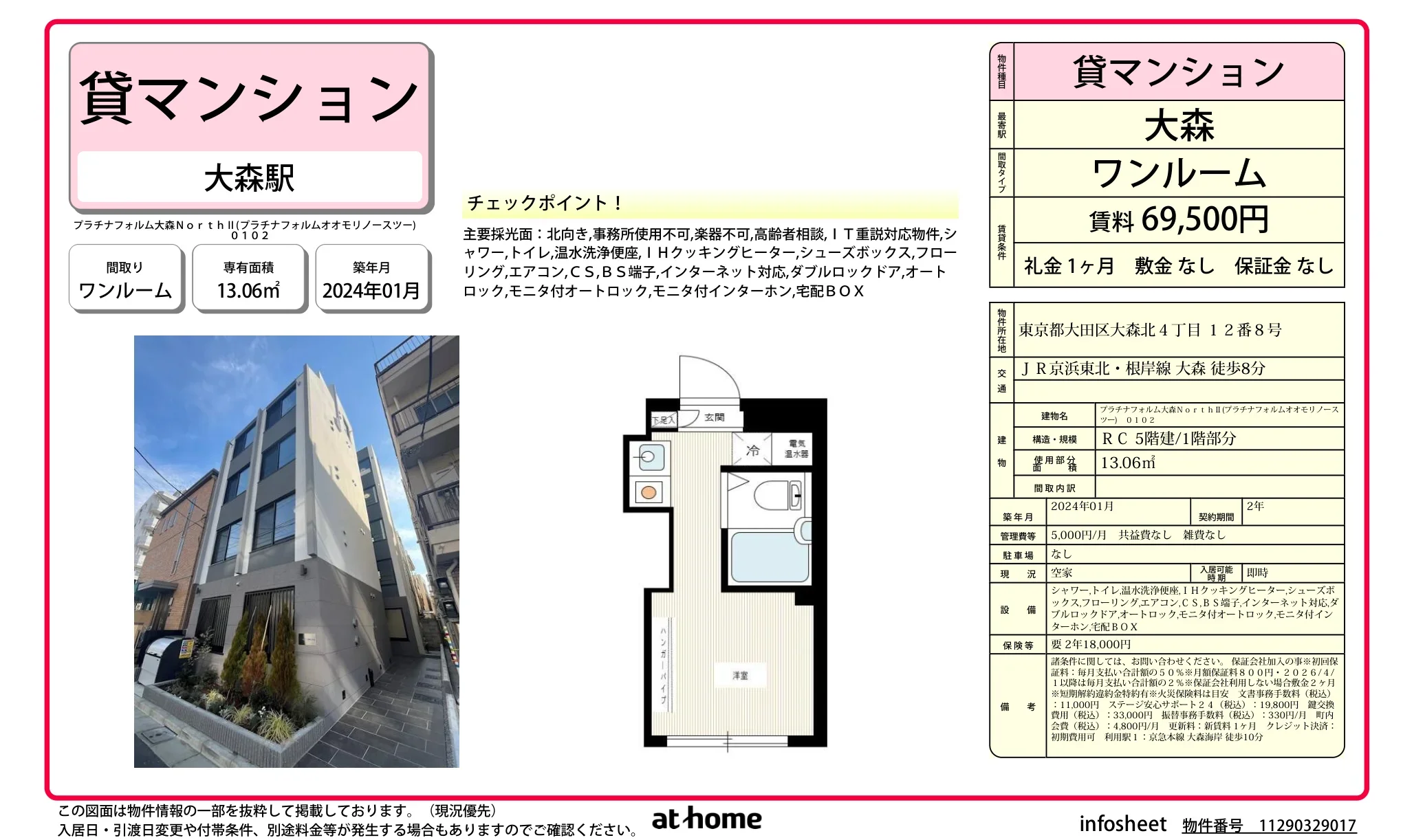 プラチナフォルム大森 North II 0102 0102号 0