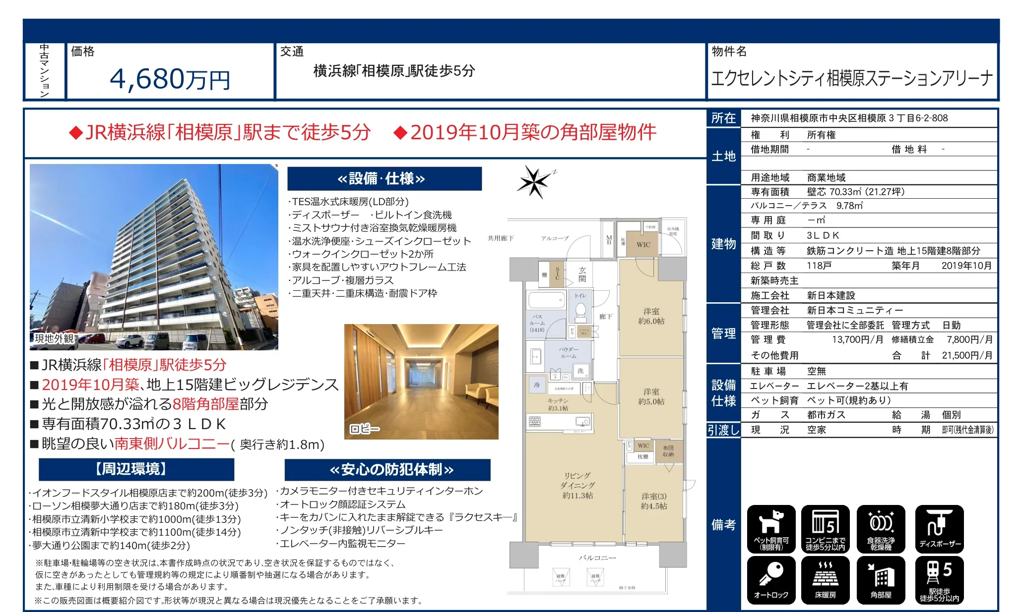 エクセレントシティ相模原ステーションアリーナ 8号 0