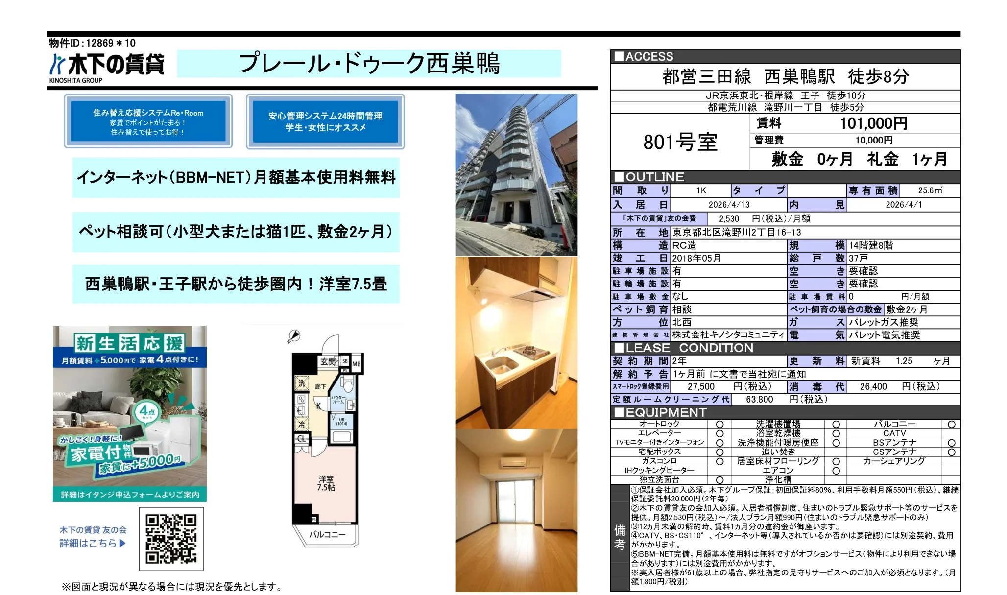 プレール・ドゥーク西巣鴨 801号室 0