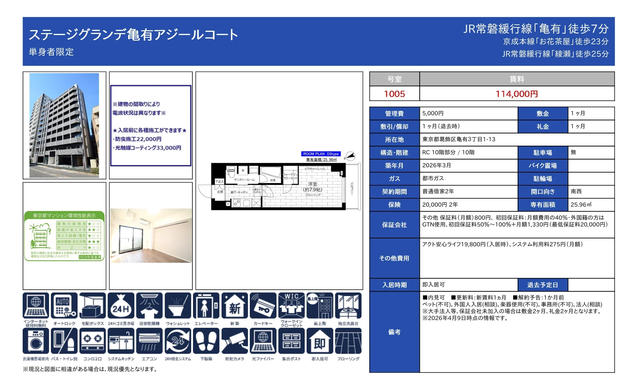 ステージグランデ亀有アジールコート 1005号 0
