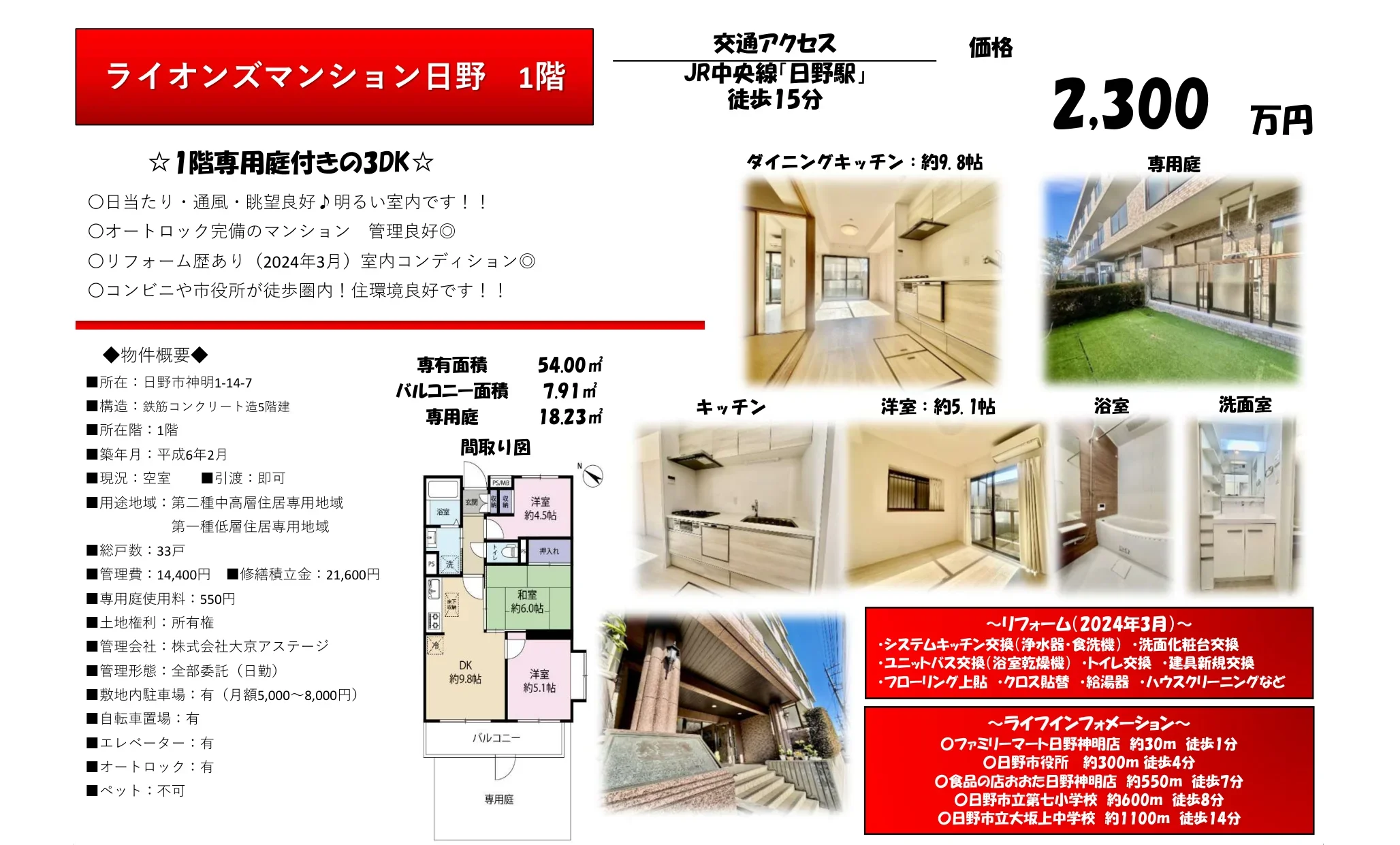 ライオンズマンション日野 1階 0