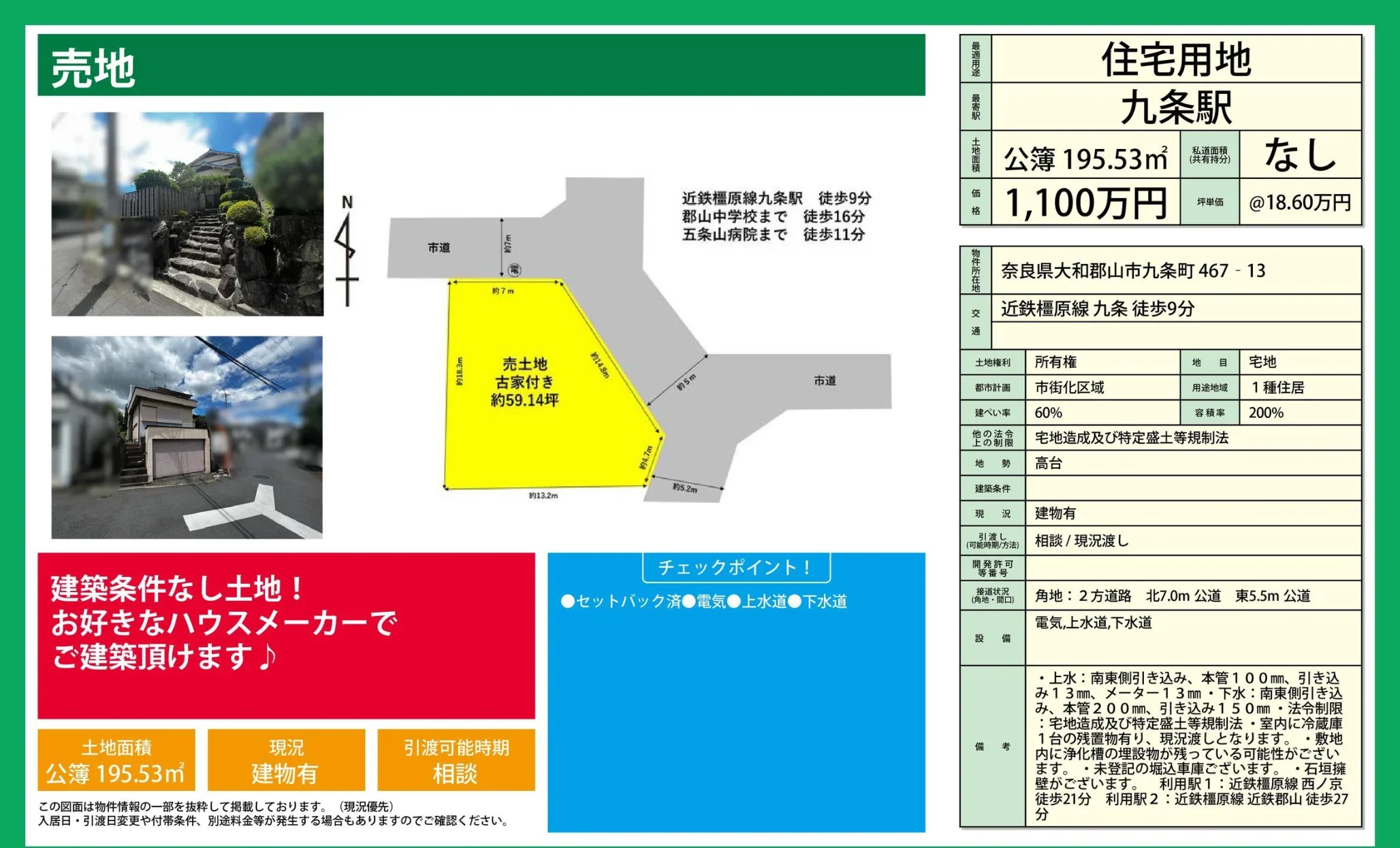 奈良県大和郡山市九条町 売地 0