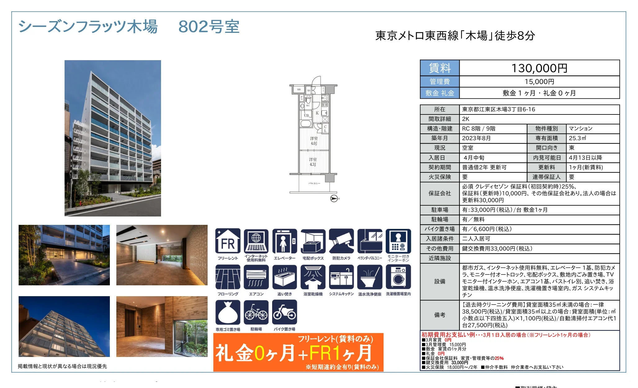 シーズンフラッツ木場 802号室 802号 0