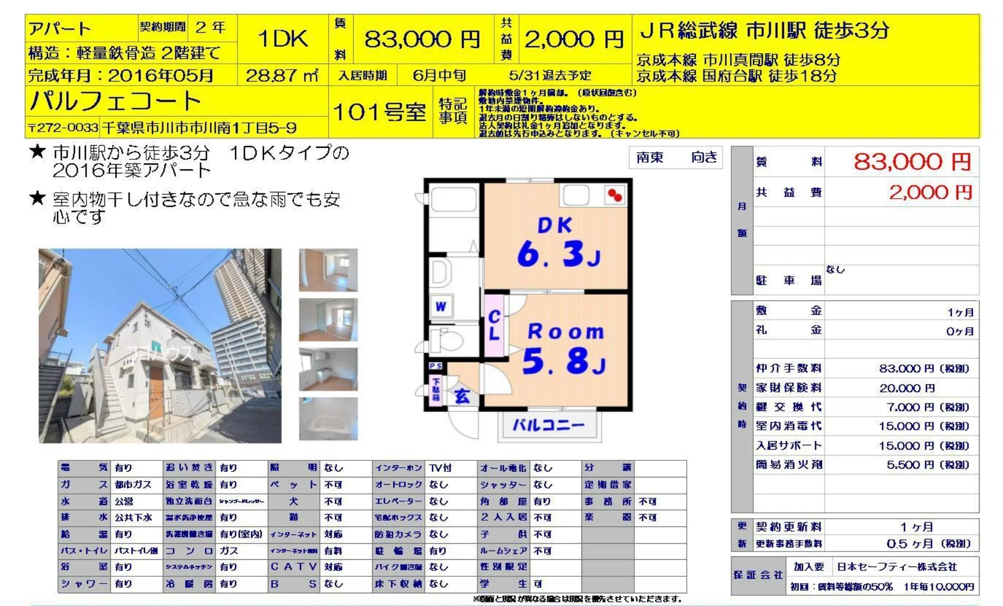 パルフェコート 101号 0