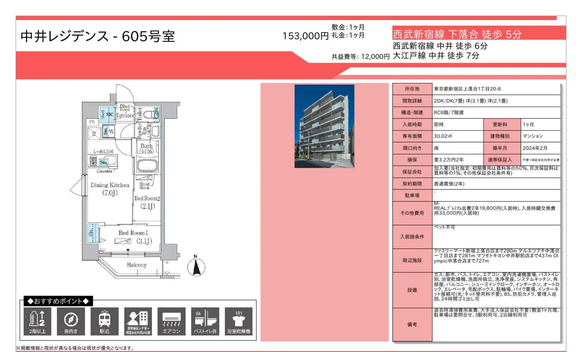 中井レジデンス 605号 0