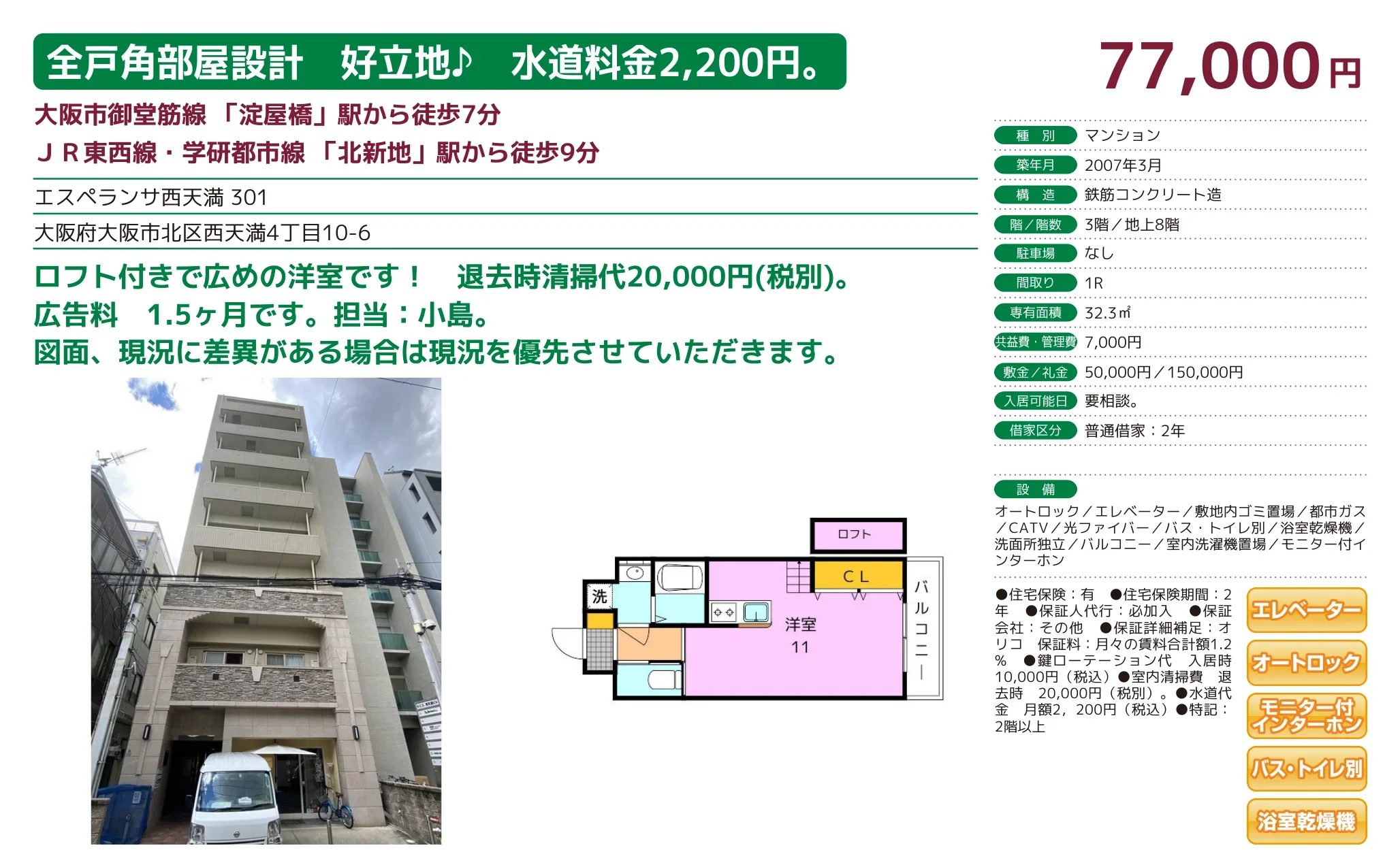 エスペランサ西天満 301 301 0