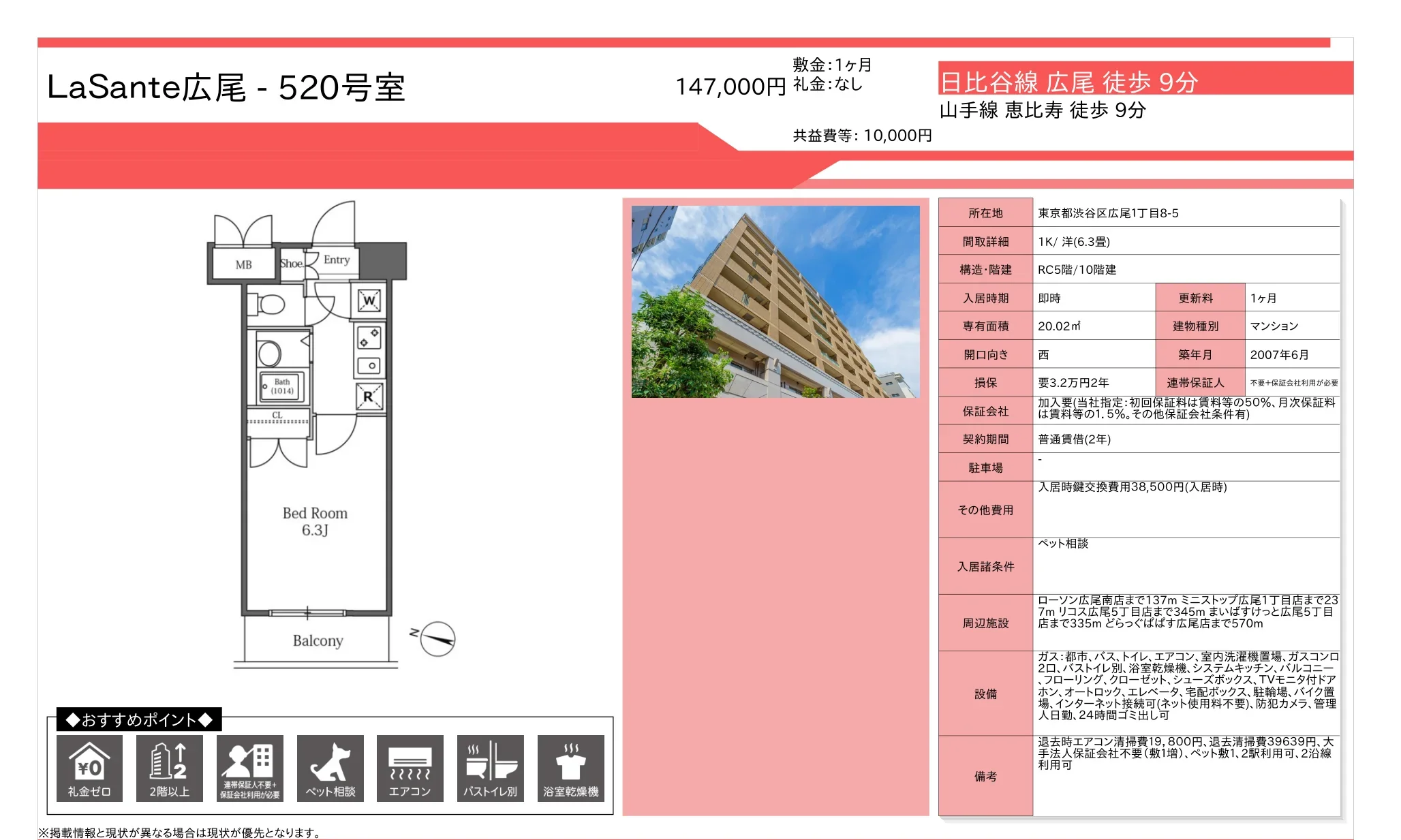 LaSante広尾 520号室 520号 0