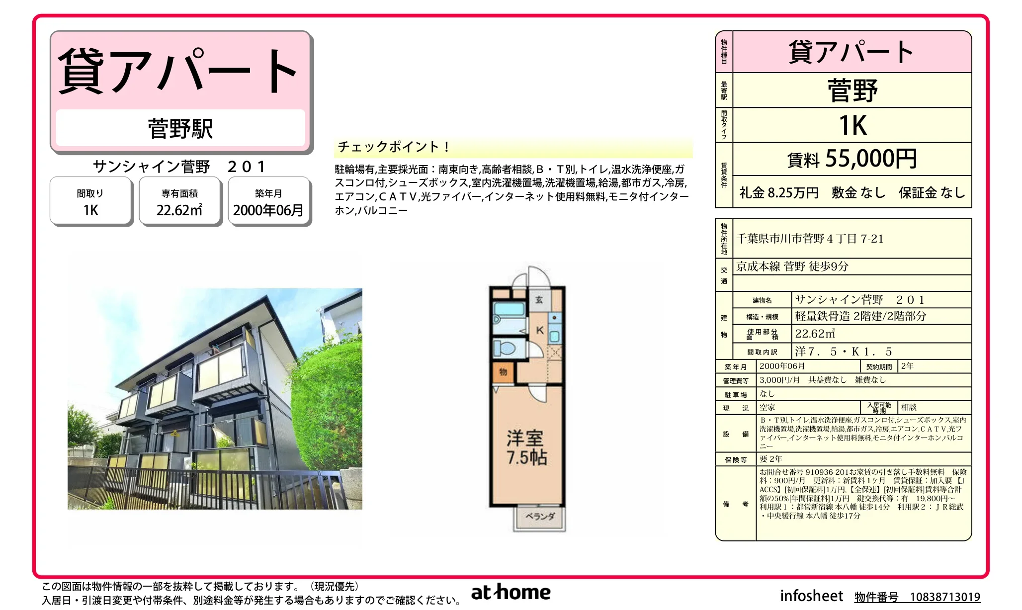 サンシャイン菅野 201 201号 0