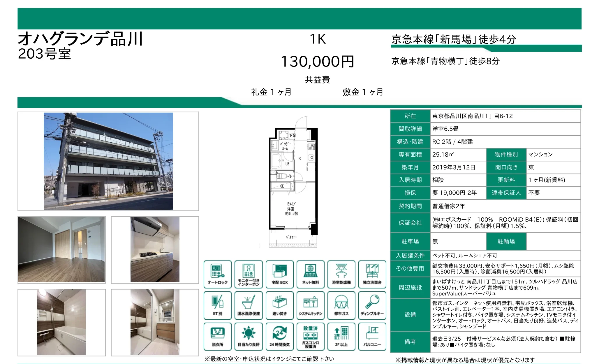 オハグランデ品川 203号 0