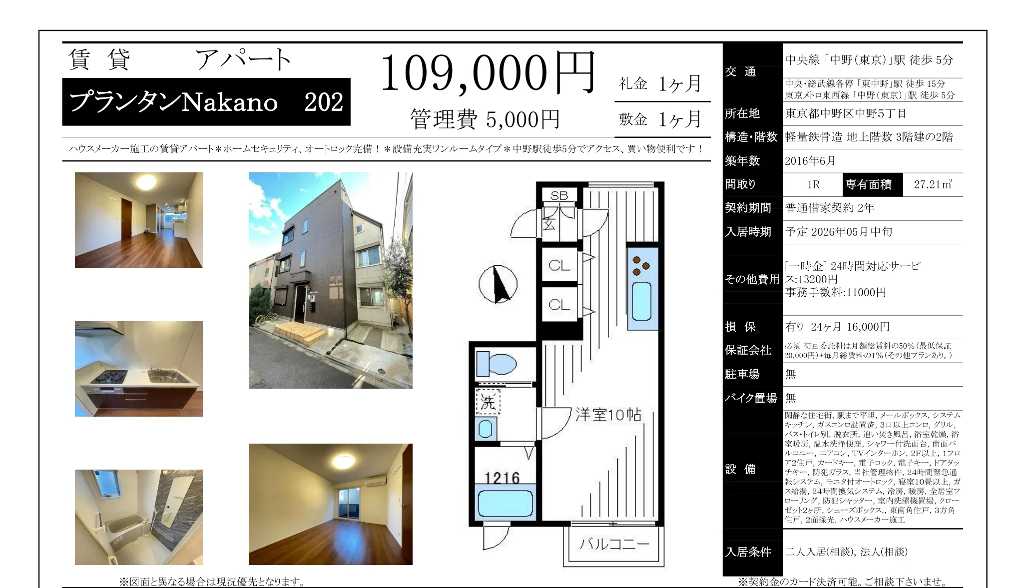プランタンNakano 202 202号 0