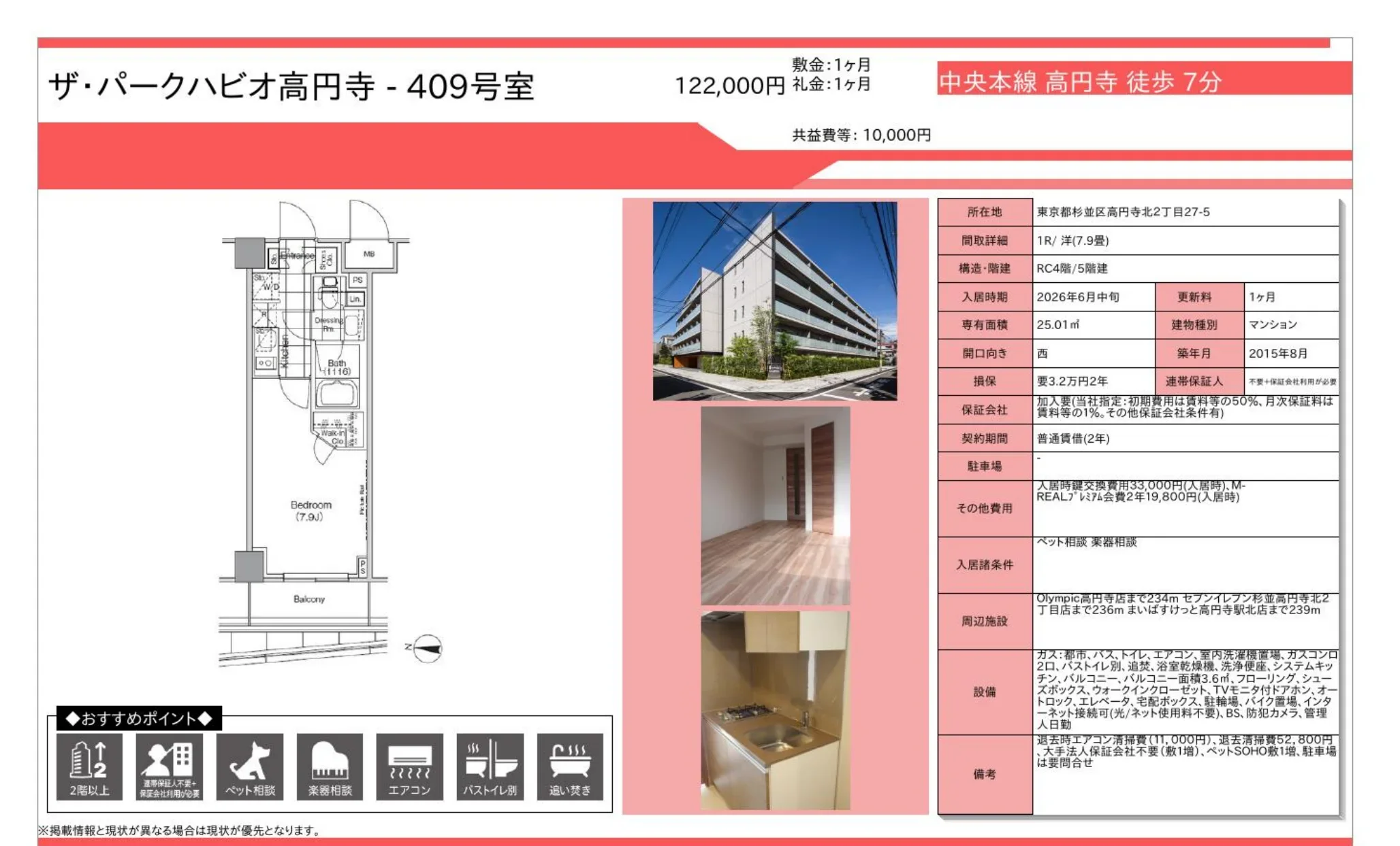 ザ・パークハビオ高円寺 409号 0