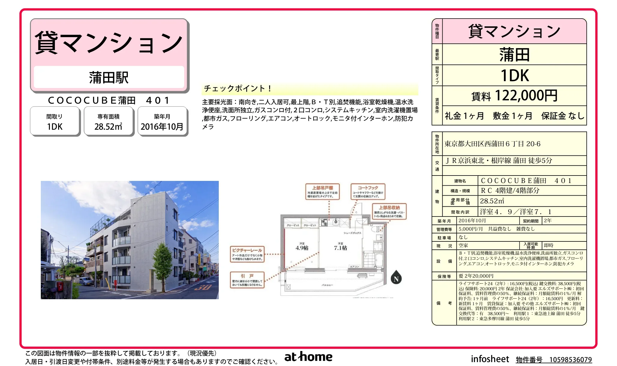 COCOCUBE蒲田 401 401 0