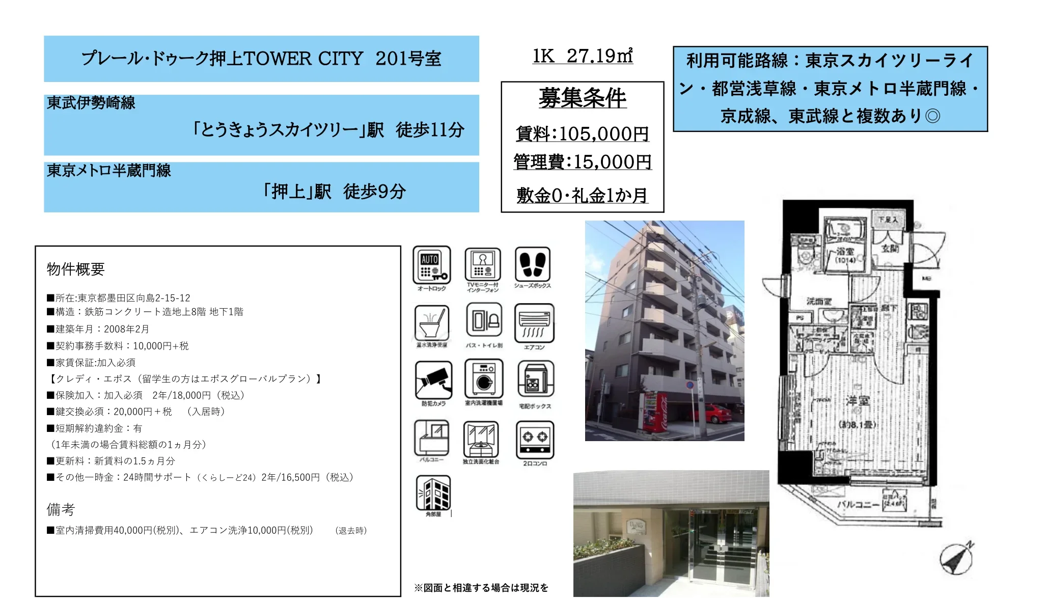 プレール・ドゥーク押上 TOWER CITY 201号室 201号 0