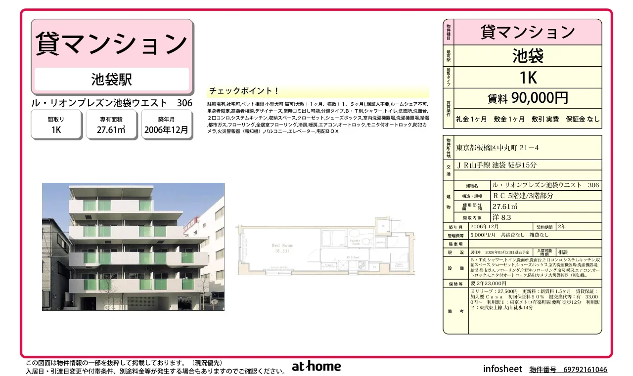 ル・リオンプレズン池袋ウエスト 0