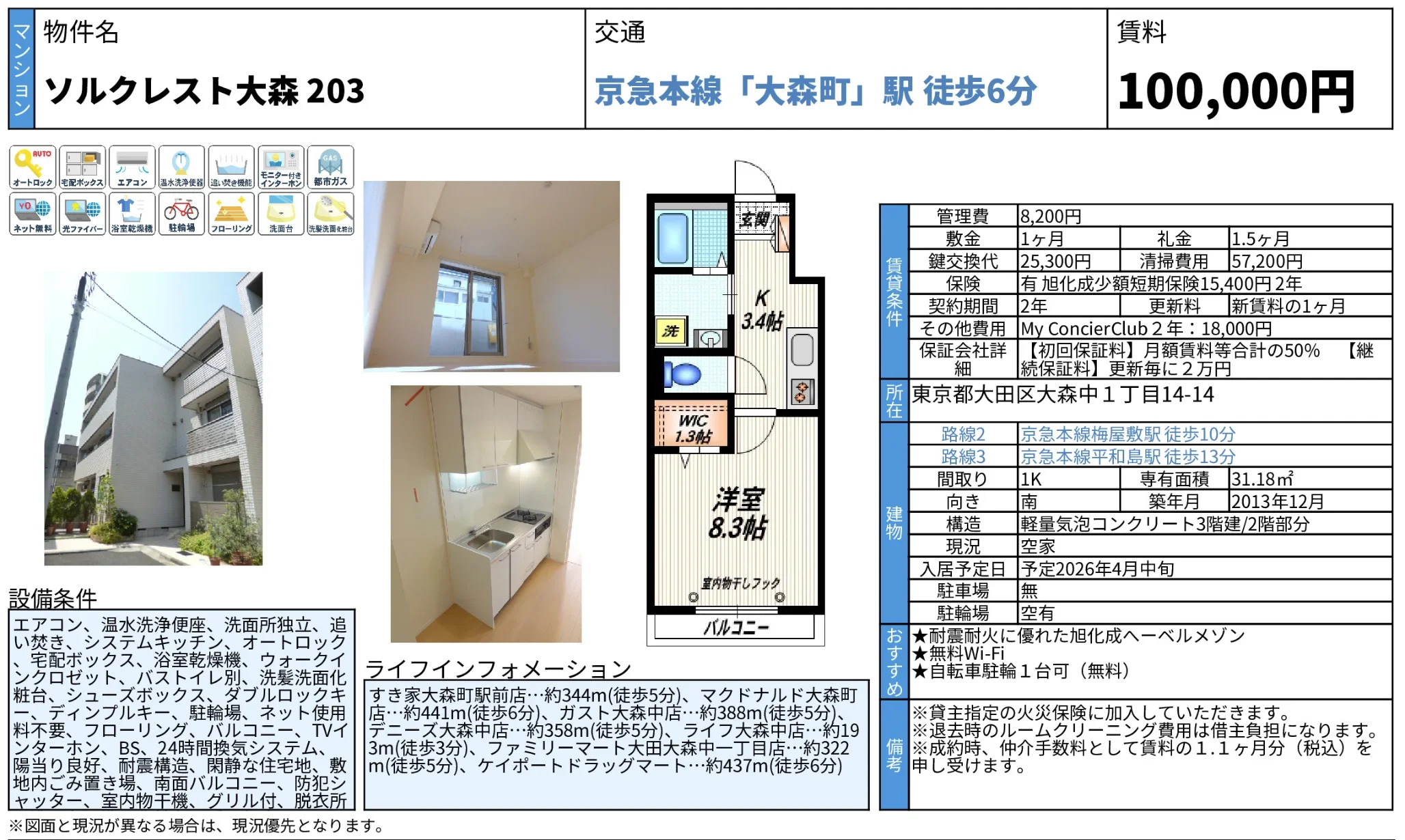 ソルクレスト大森 203 203 0