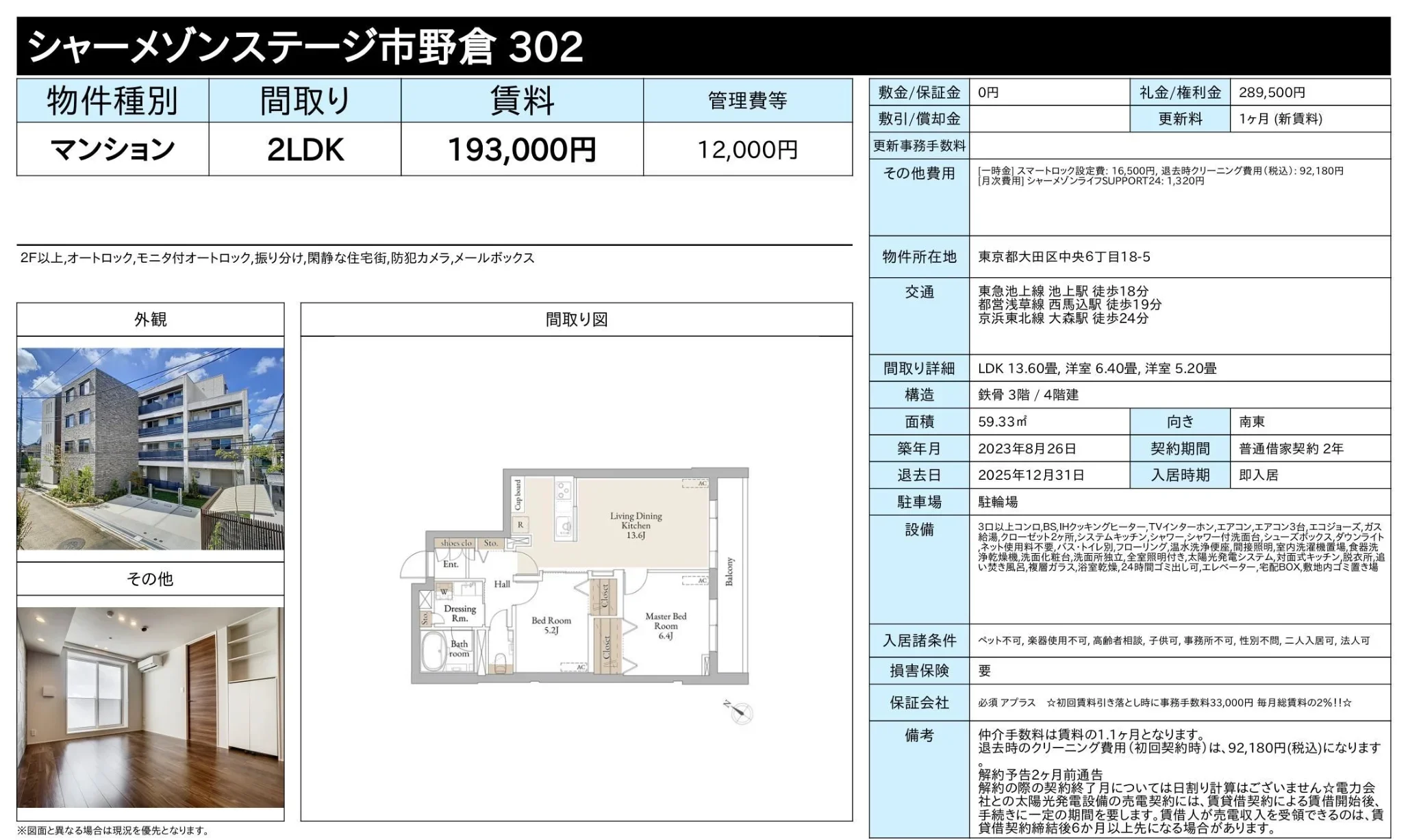 シャーメゾンステージ市野倉302 302 0