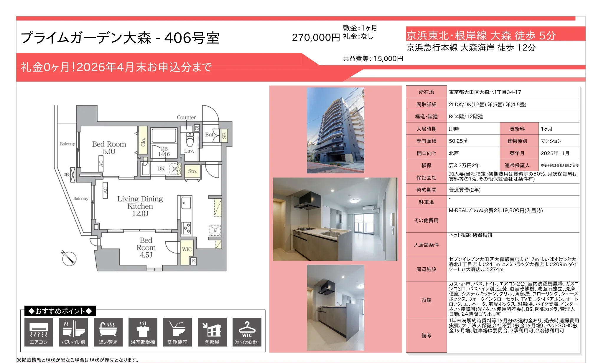 プライムガーデン大森 406号 0
