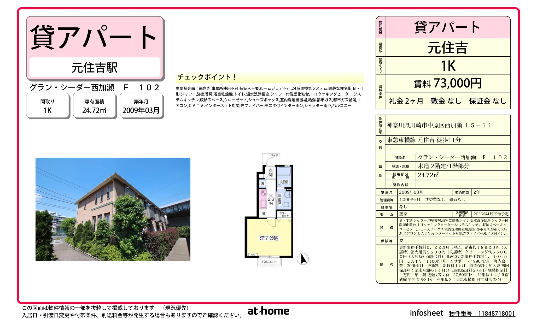 グラン・シーダー西加瀬 102号 0