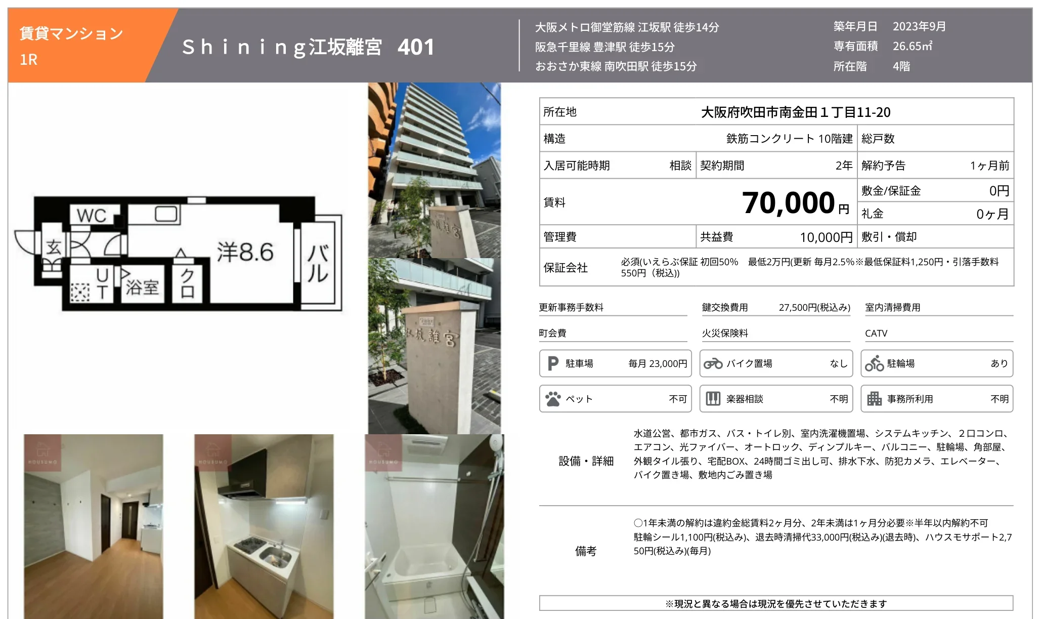 Shining 江坂離宮 401 401 0