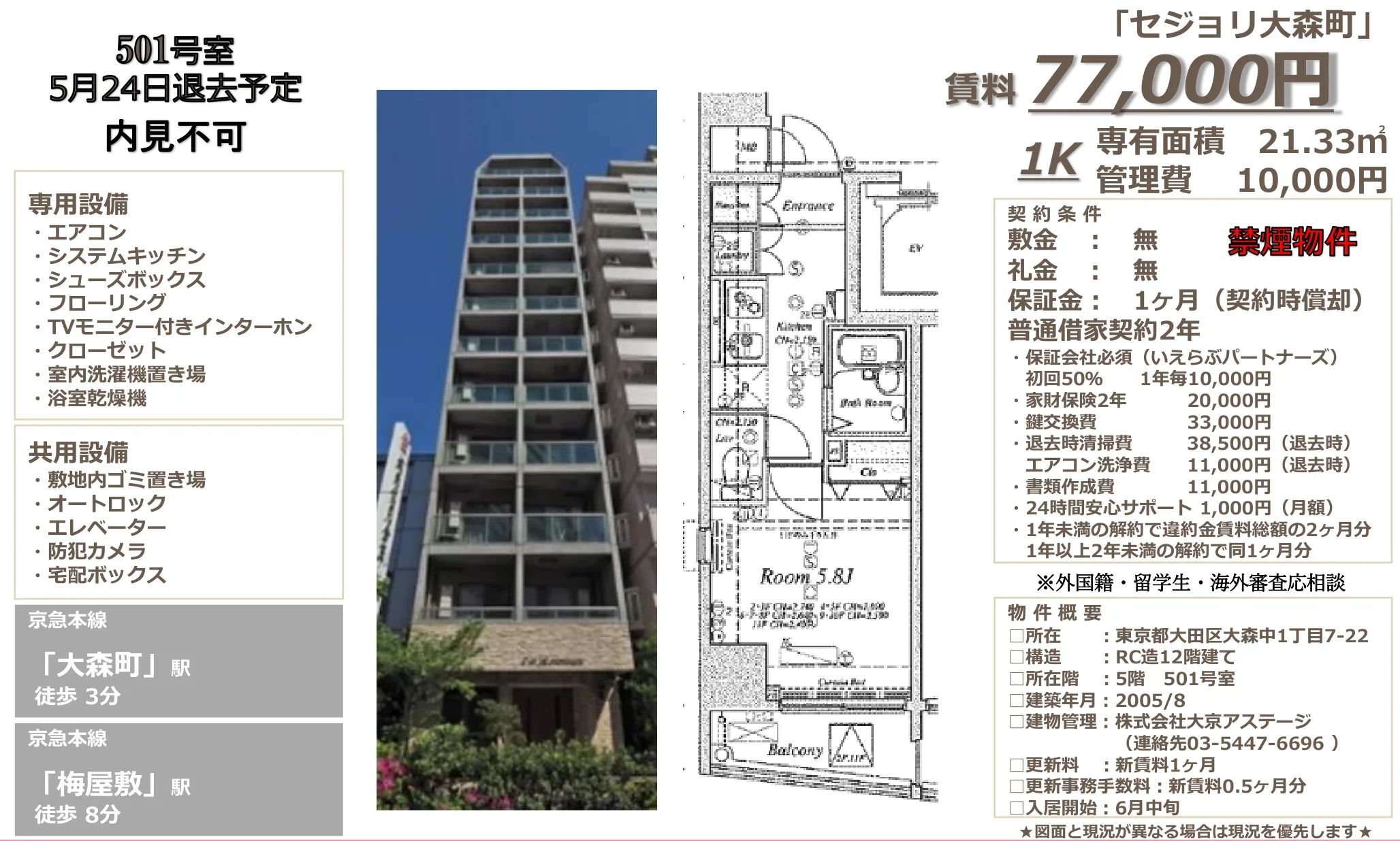 セジョリ大森町 501号 0