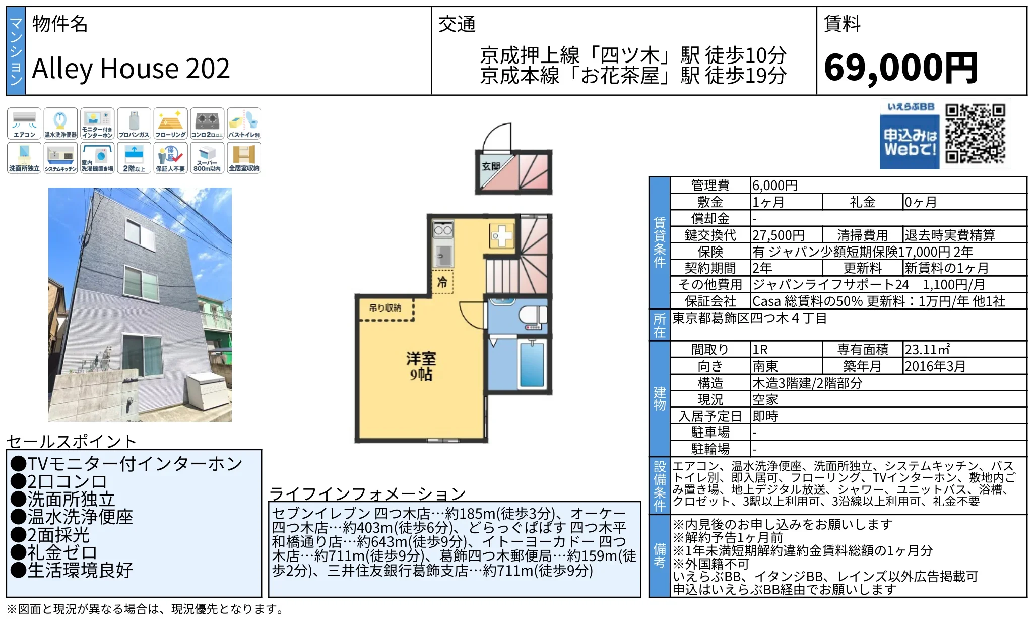 物件名  マンション Alley House 202 202 0