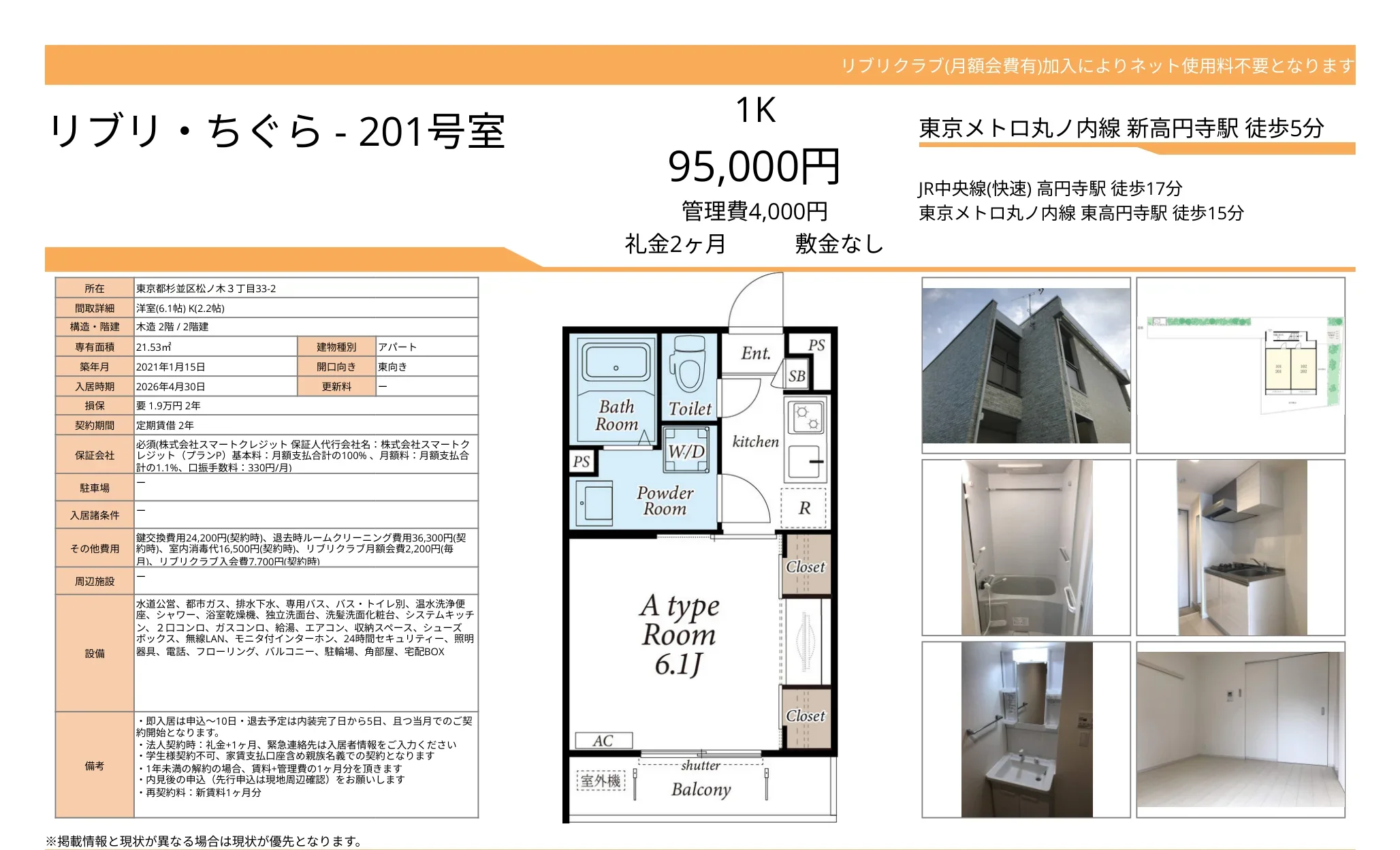 リブリクラブ 201号 0