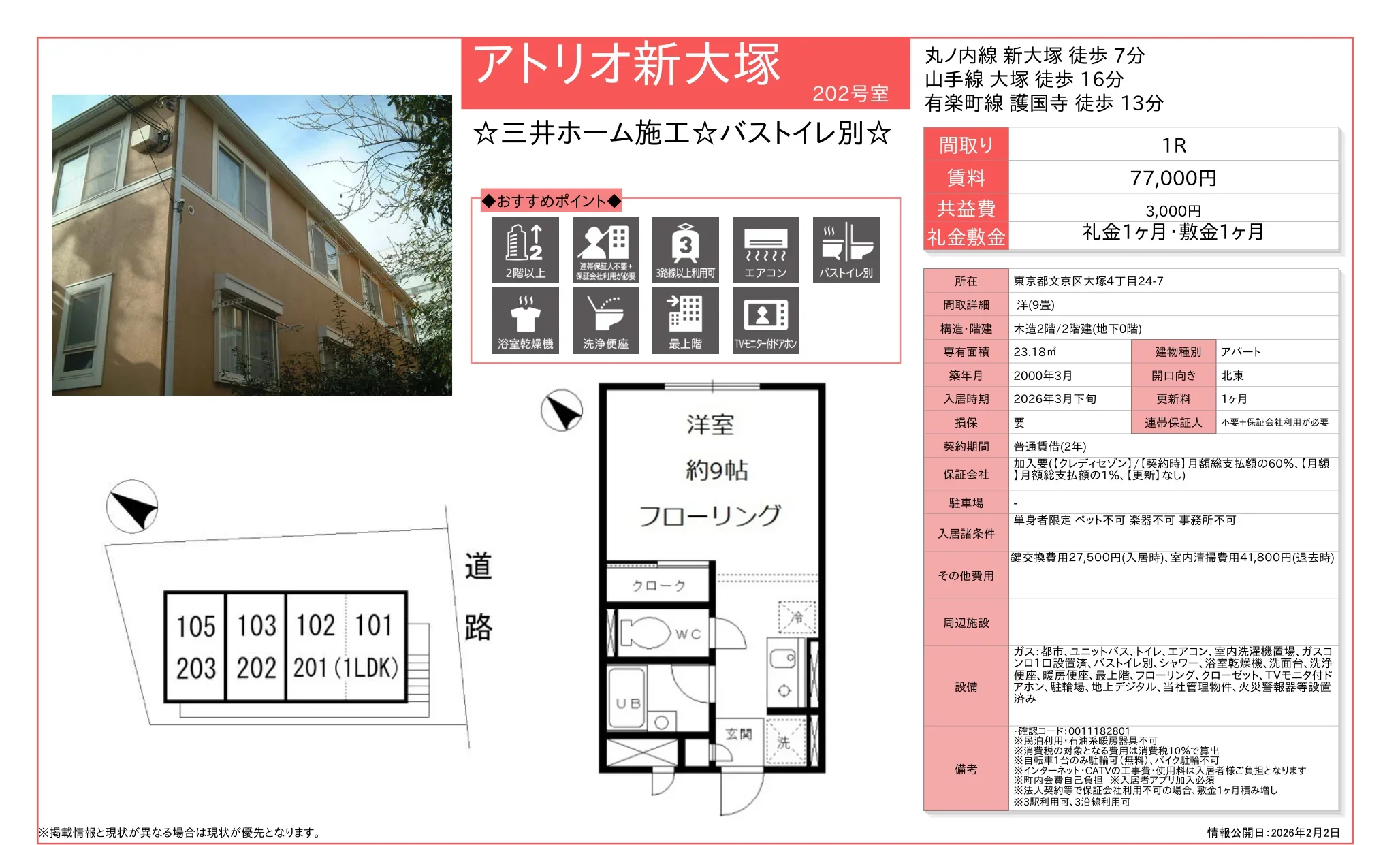 アトリオ新大塚 202号 0