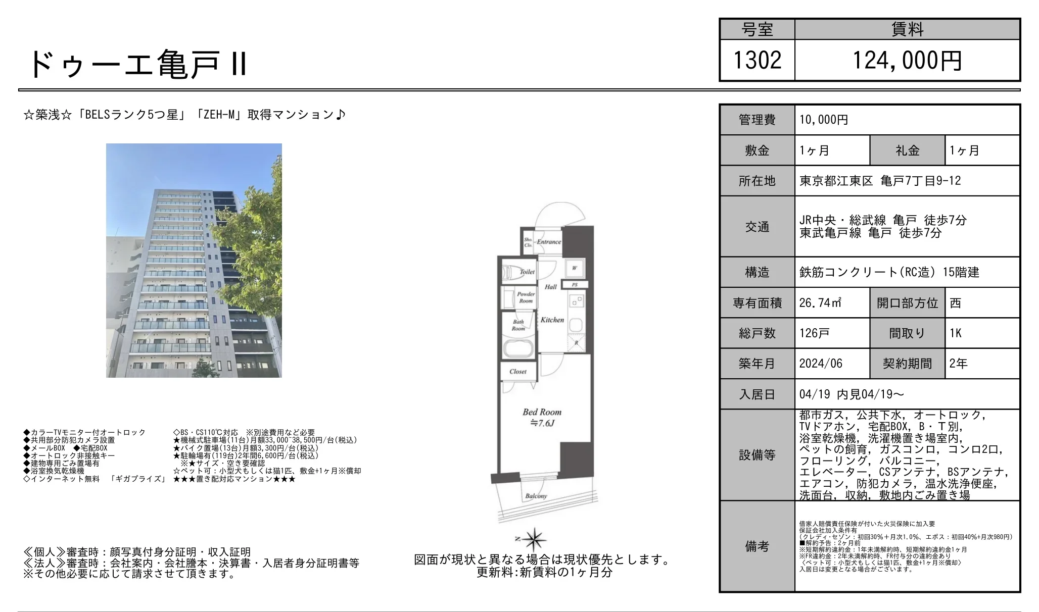 ドゥーエ亀戸Ⅱ 1302号 0